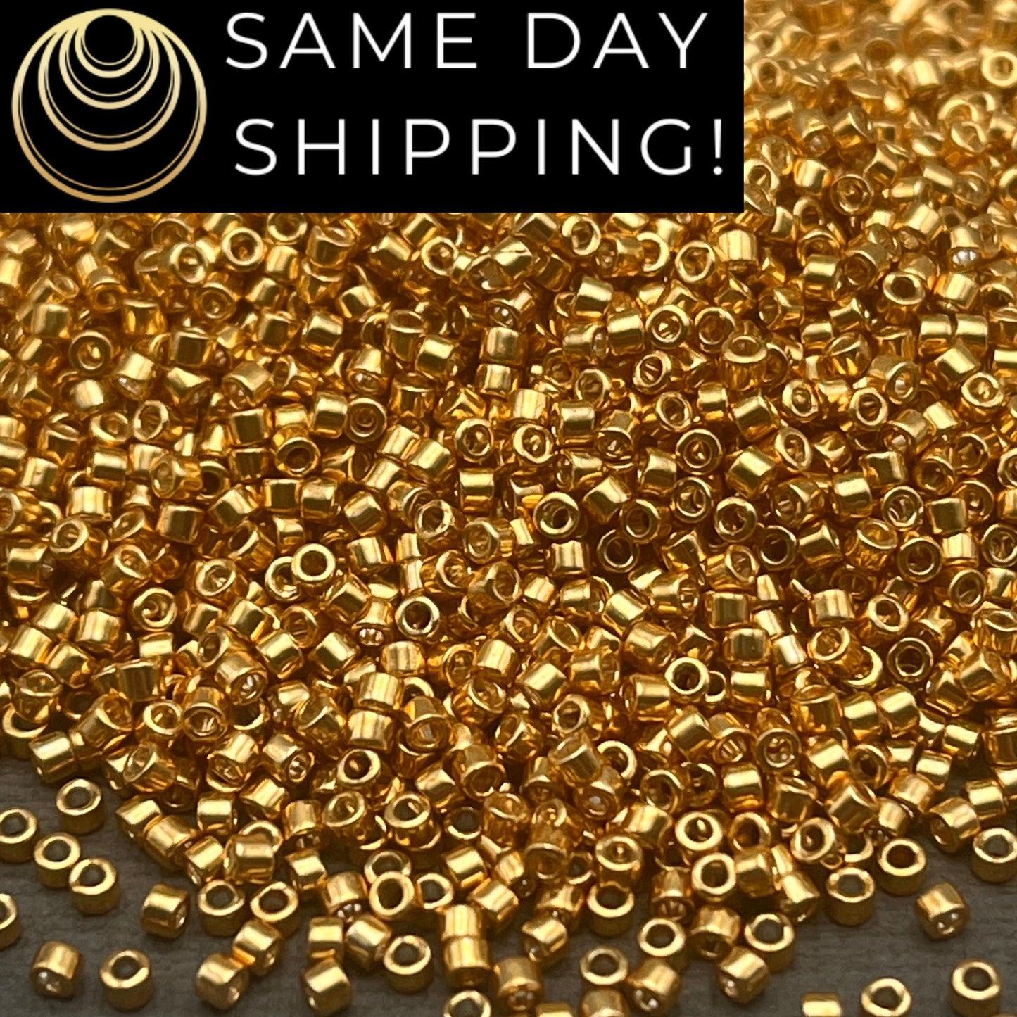 DB410 SAME DAY SHIPPING! 1-20 Grams Miyuki 11/0 Delica Beads Galvanized Yellow Gold -Free Container!