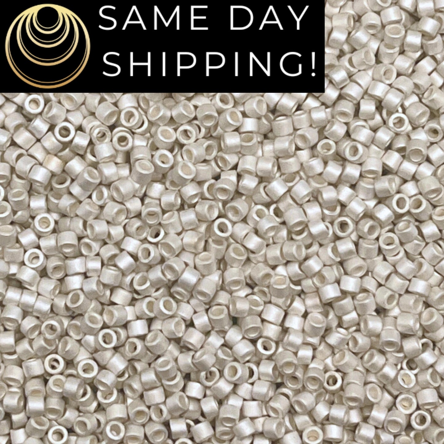 DB551F SAME DAY SHIPPING! 1-20 Grams Miyuki 11/0 Delica Beads Matte Sterling Silver Plated-Free Container!