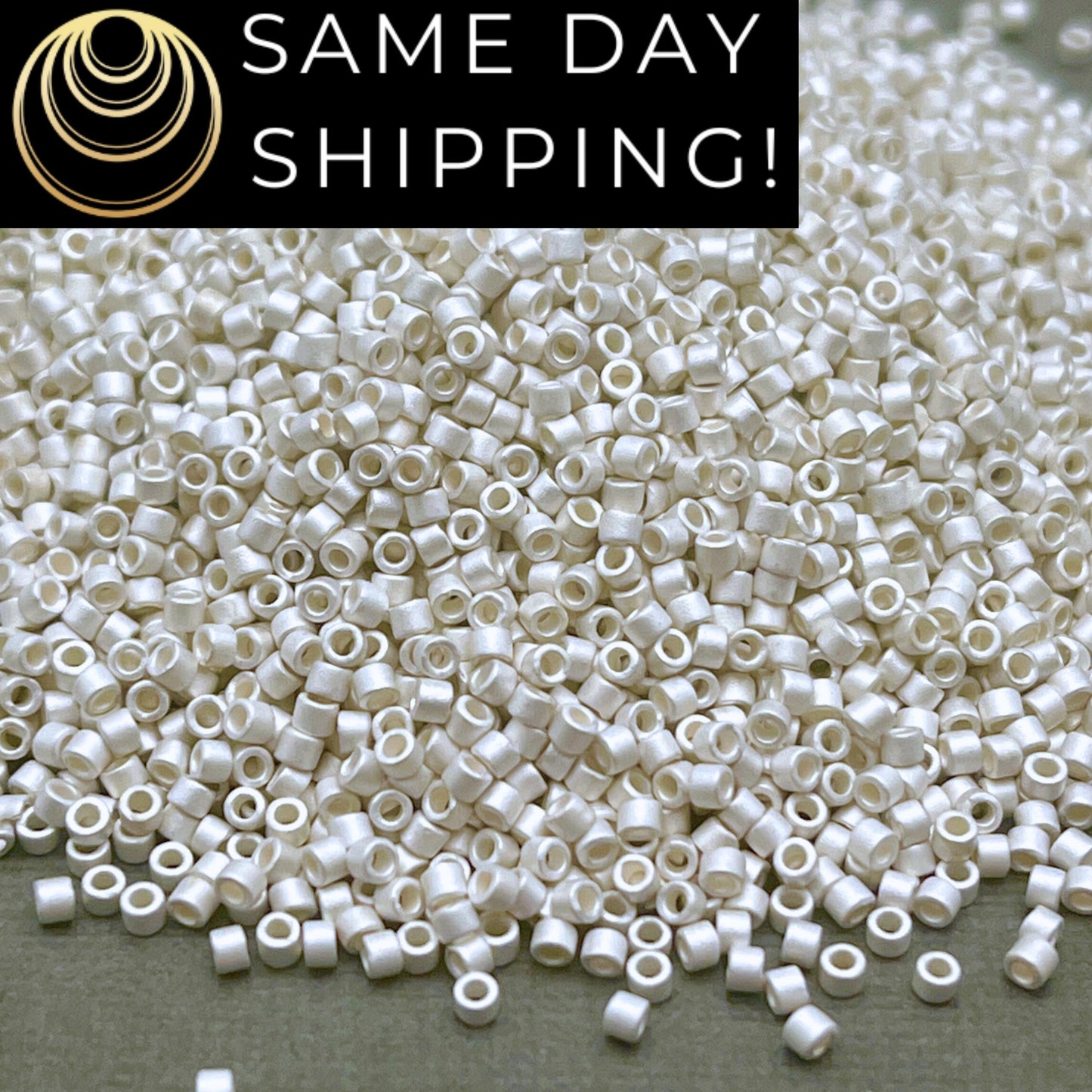 DB551F SAME DAY SHIPPING! 1-20 Grams Miyuki 11/0 Delica Beads Matte Sterling Silver Plated-Free Container!
