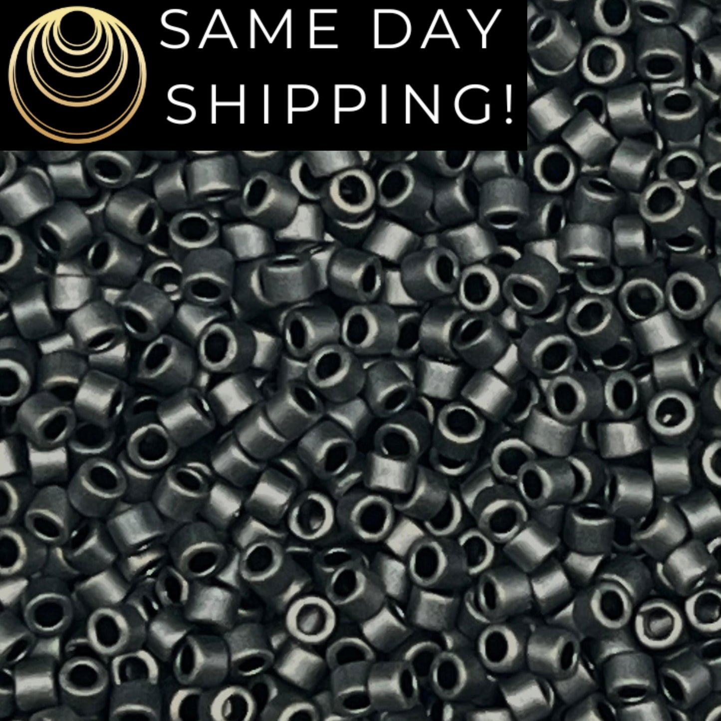 DB301 SAME DAY SHIPPING! 1-20 Grams Miyuki 11/0 Delica Beads Matte Gunmetal-Free Container!