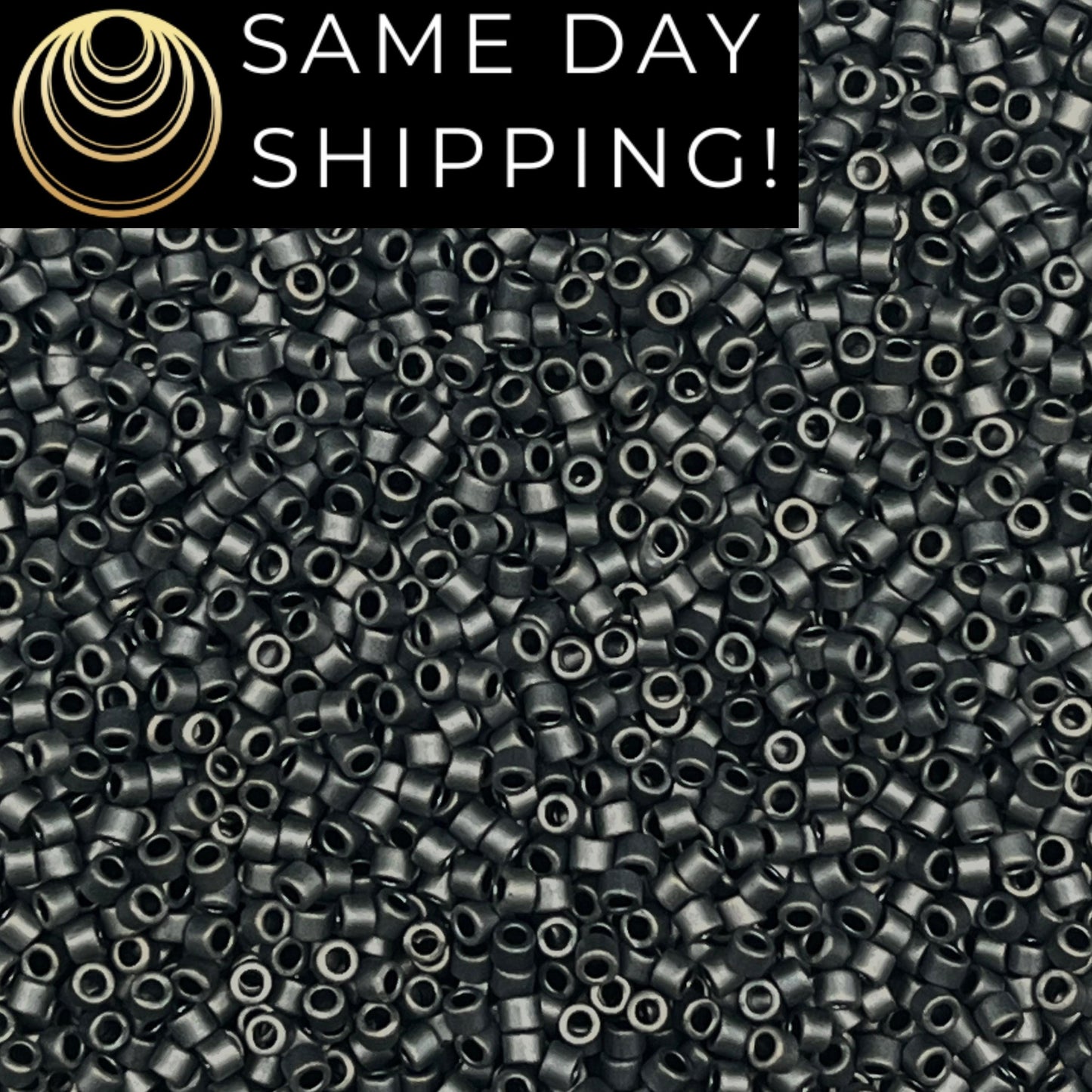 DB301 SAME DAY SHIPPING! 1-20 Grams Miyuki 11/0 Delica Beads Matte Gunmetal-Free Container!