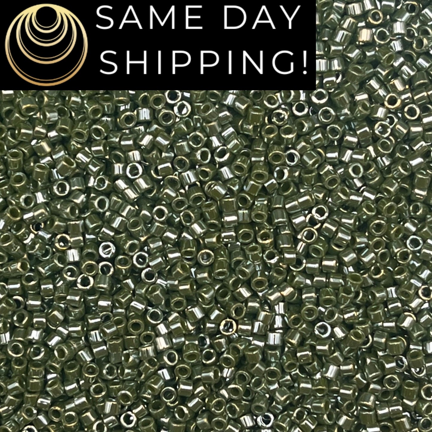 DB1566 SAME DAY SHIPPING! 1-20 Grams Miyuki 11/0 Delica Beads Opaqu Avocado Luster Sparkle -Free Container!