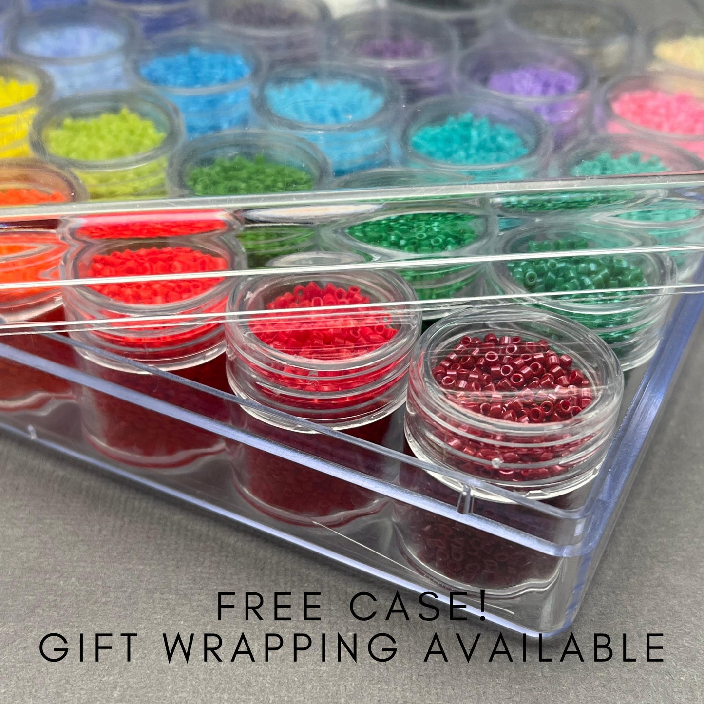 SAME DAY SHIPPING! 30 Colors! 8 grams each! Miyuki 11/0 Delica Bead Opaque Essentials Palette-Free Containers and Case!