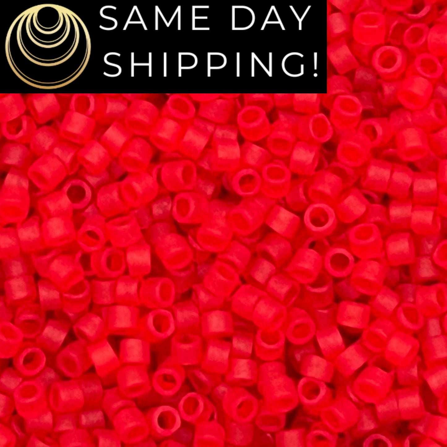 DB745 SAME DAY SHIPPING! 1-20 Grams Miyuki 11/0 Matte Transparent Red Delica Beads -Free Container!