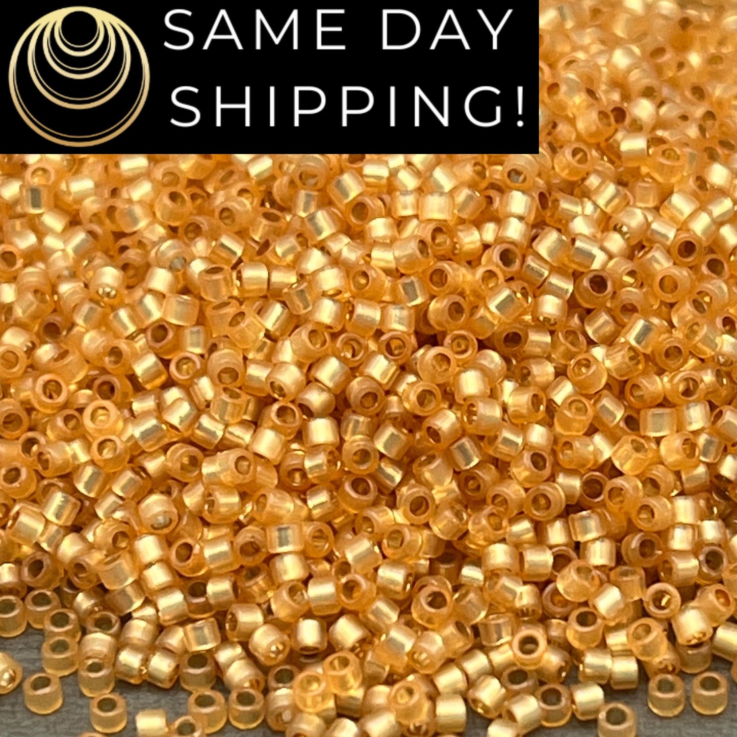 DB2171 SAME DAY SHIPPING! 1-20 Grams Miyuki 11/0 Duracoat Silver Lined Matte Gold Delica Beads-Free Container!