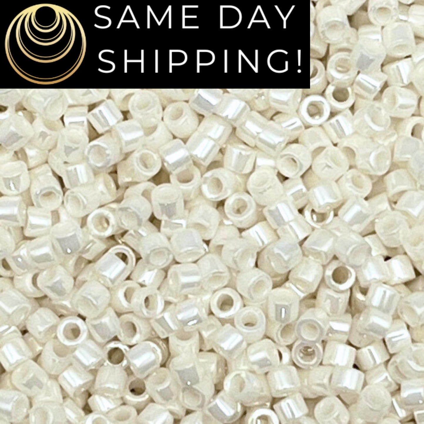 DB203 SAME DAY SHIPPING! 1-20 Grams Miyuki 11/0 Delica Beads Cream Gold Sparkle Ceylon -Free Container!