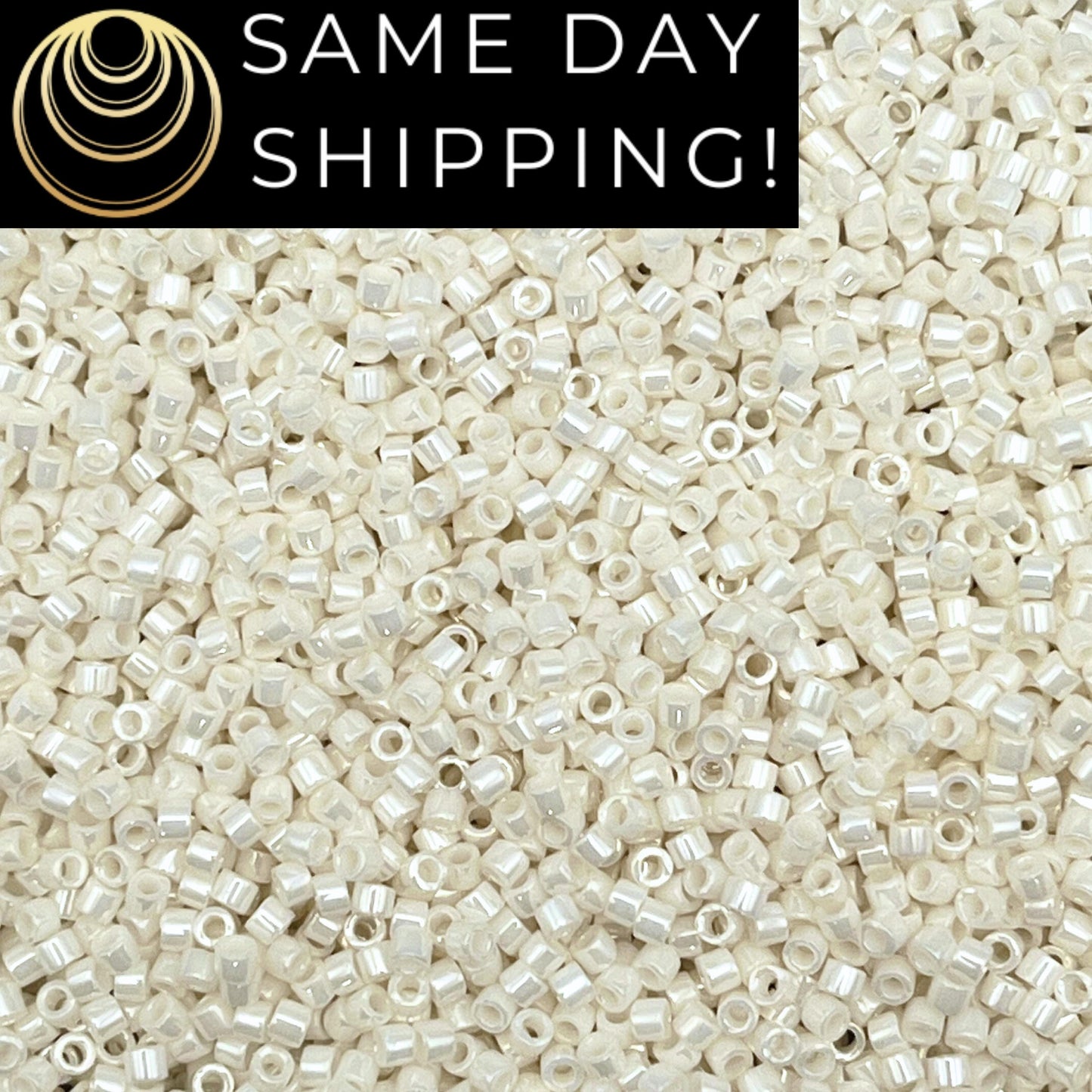 DB203 SAME DAY SHIPPING! 1-20 Grams Miyuki 11/0 Delica Beads Cream Gold Sparkle Ceylon -Free Container!