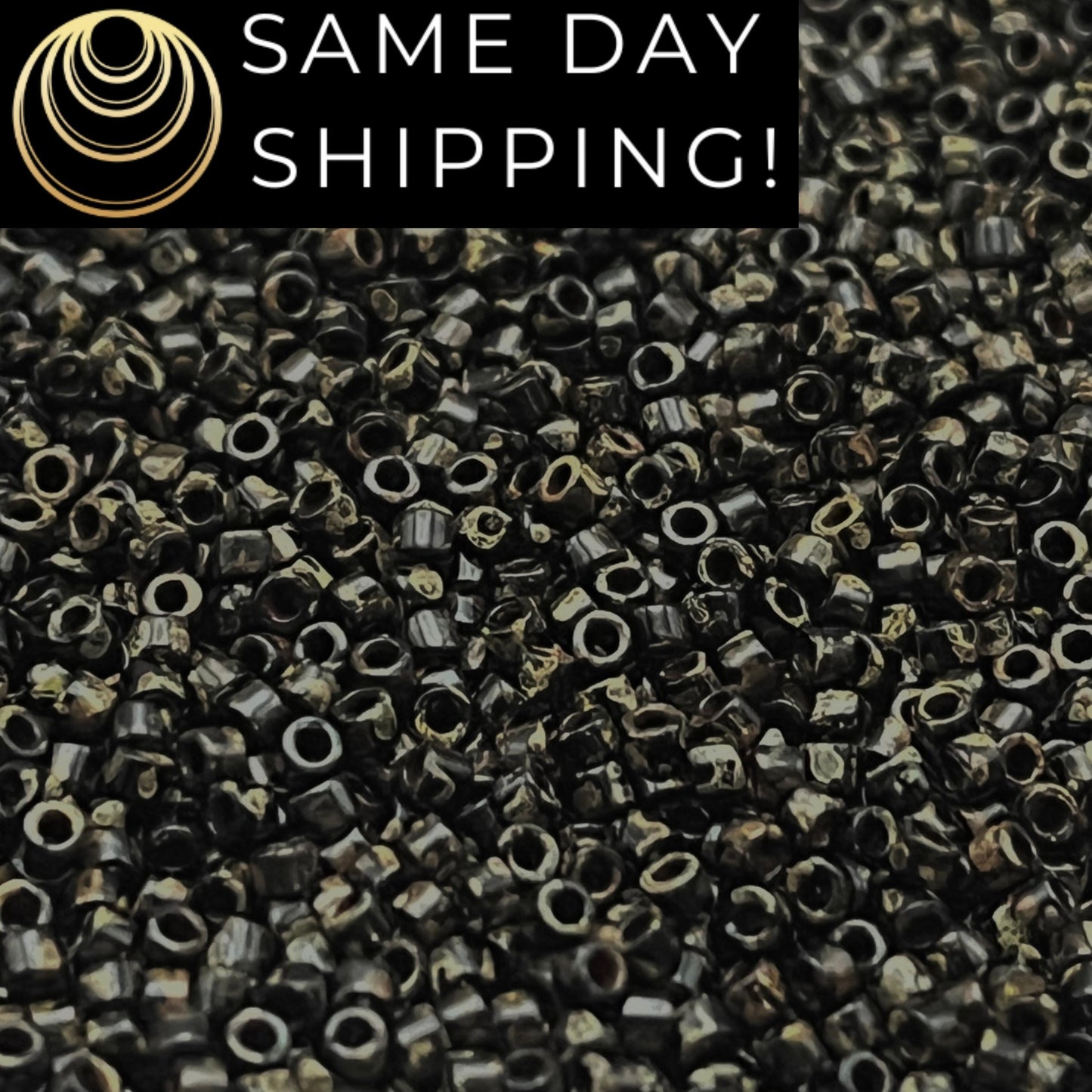 DB2261 SAME DAY SHIPPING! 1-20 Grams Miyuki 11/0 Delica Beads Black Picasso -Free Container!