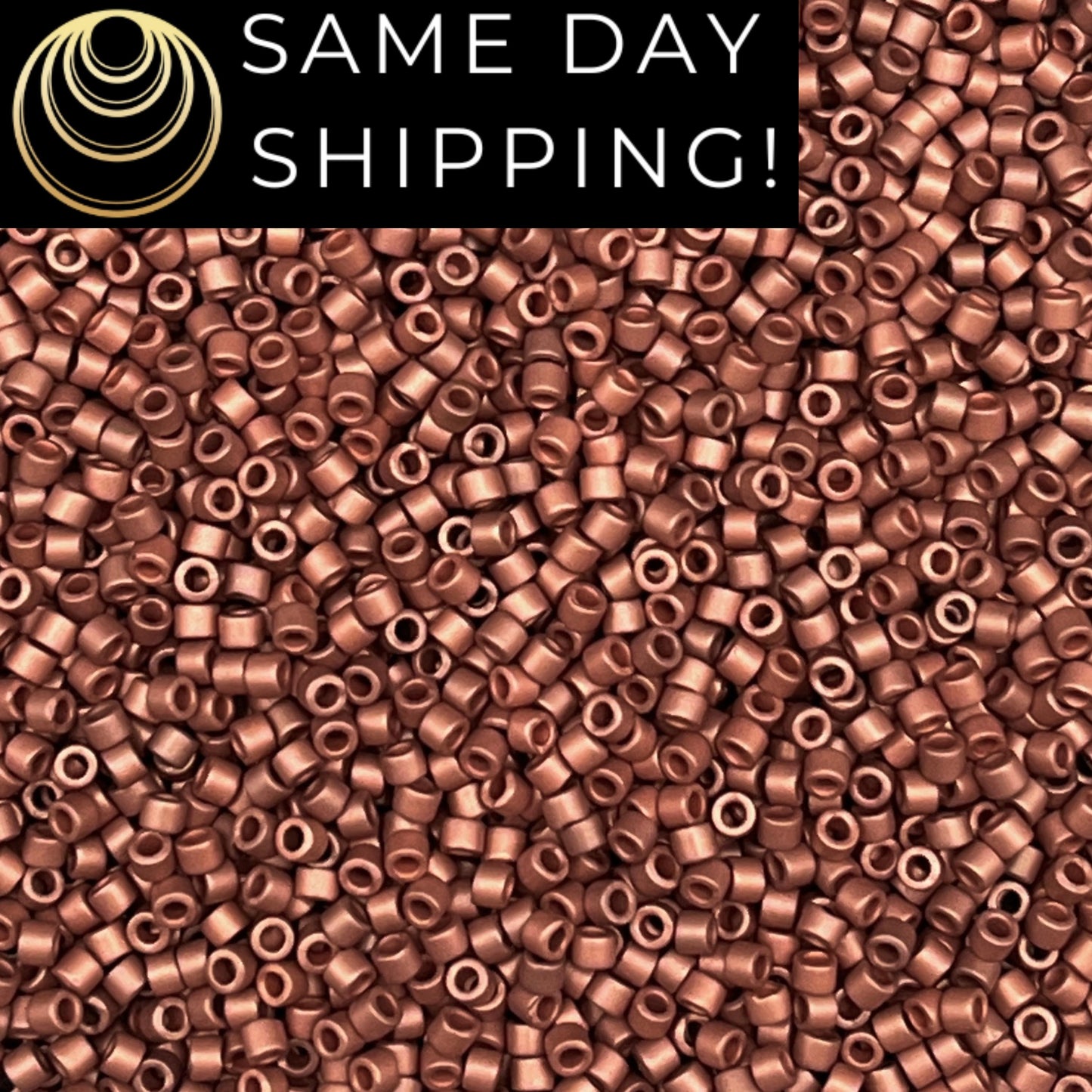 DB340 SAME DAY SHIPPING! 1-20 Grams Miyuki 11/0 Delica Beads Matte Copper Plated-Free Container!