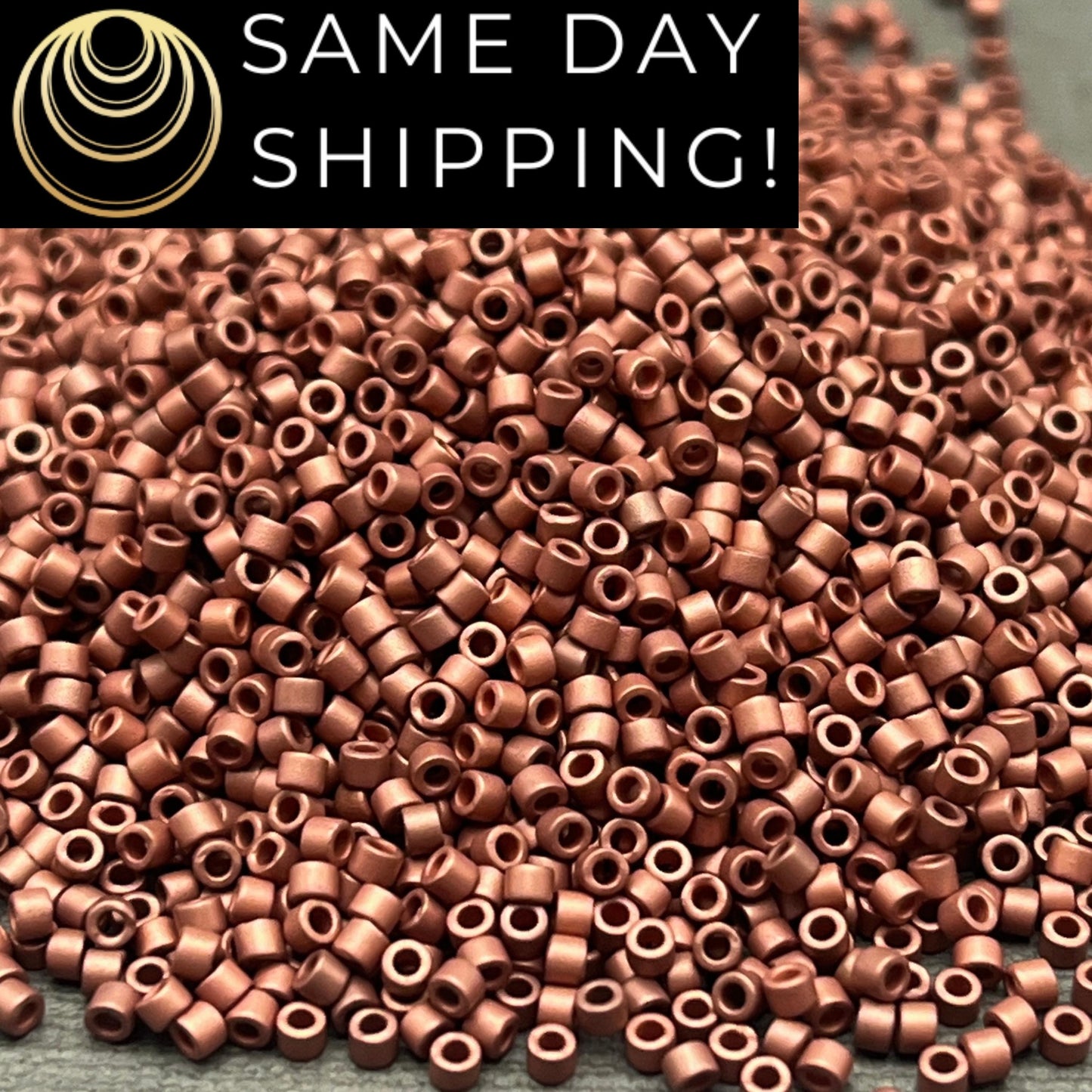 DB340 SAME DAY SHIPPING! 1-20 Grams Miyuki 11/0 Delica Beads Matte Copper Plated-Free Container!