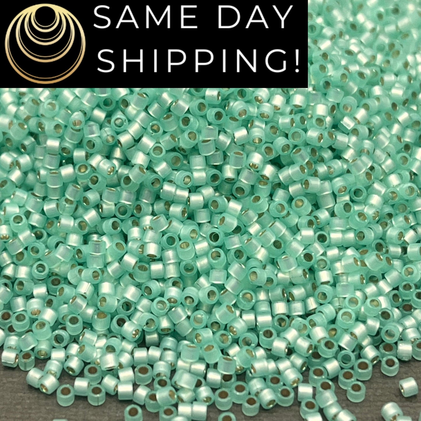 DB626 SAME DAY SHIPPING! 1-20 Grams Miyuki 11/0 Delica Beads Dyed Light Aqua Green Silver Lined Alabaster-Free Container!