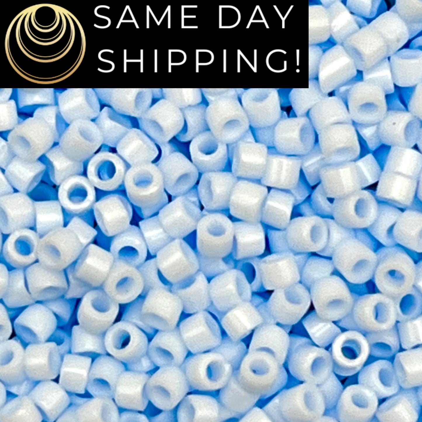 DB1497 SAME DAY SHIPPING! 1-20 Grams Miyuki 11/0 Delica Beads Opaque Light Sky Blue -Free Container!