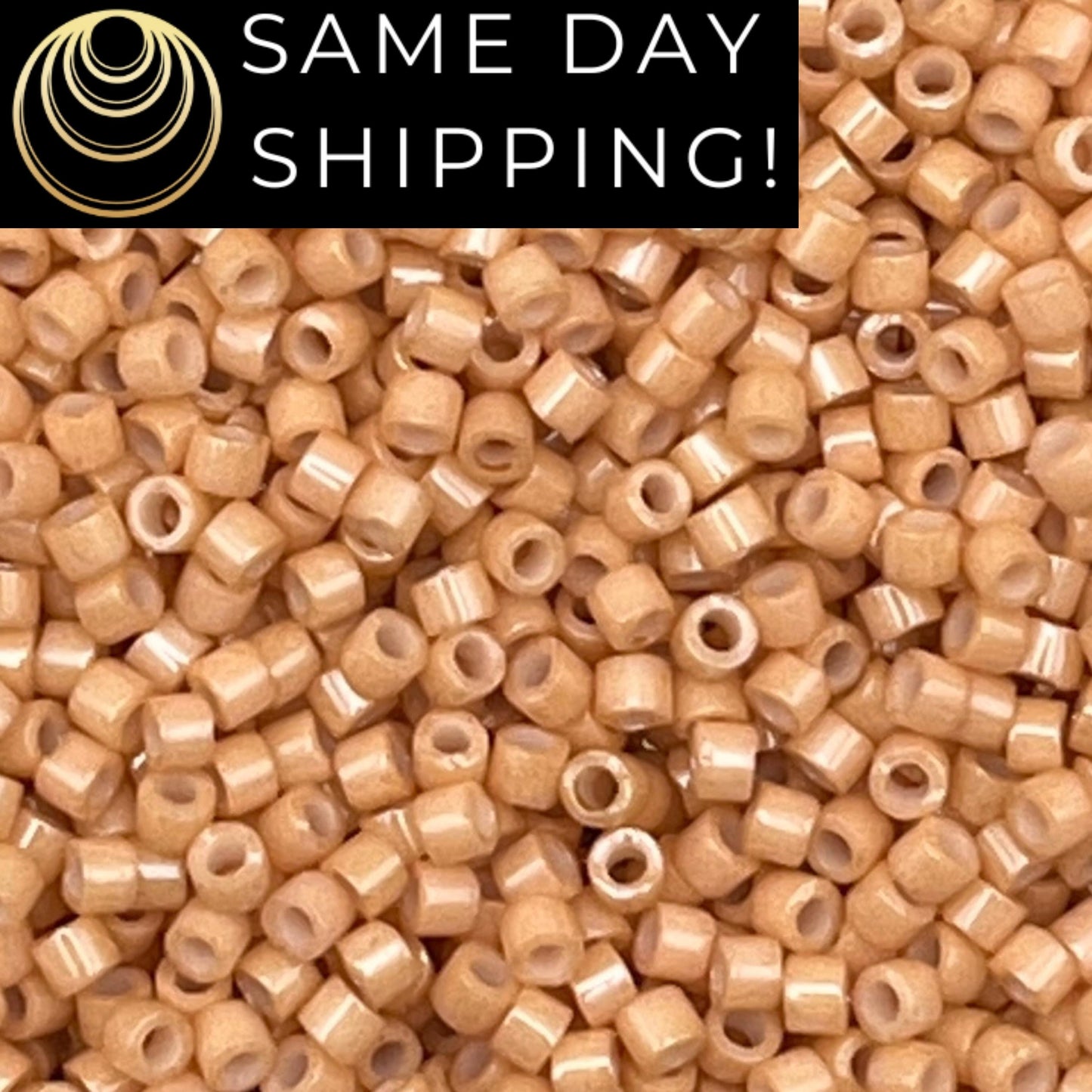 DB208 SAME DAY SHIPPING! 1-20 Grams Miyuki 11/0 Delica Beads Opaque Tan Luster-Free Container!
