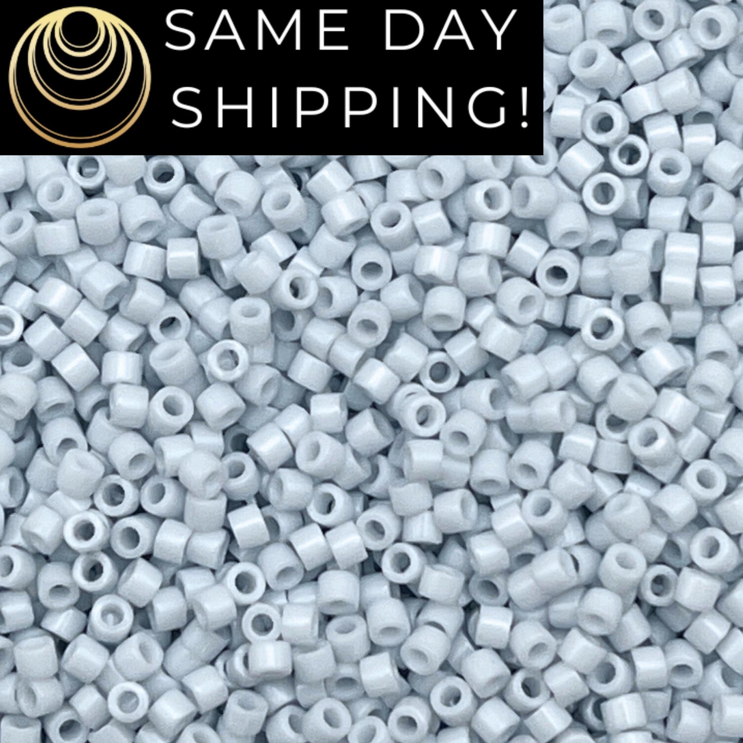 DB209 SAME DAY SHIPPING! 1-20 Grams Miyuki 11/0 Delica Beads Light Blue/Gray-Free Container!