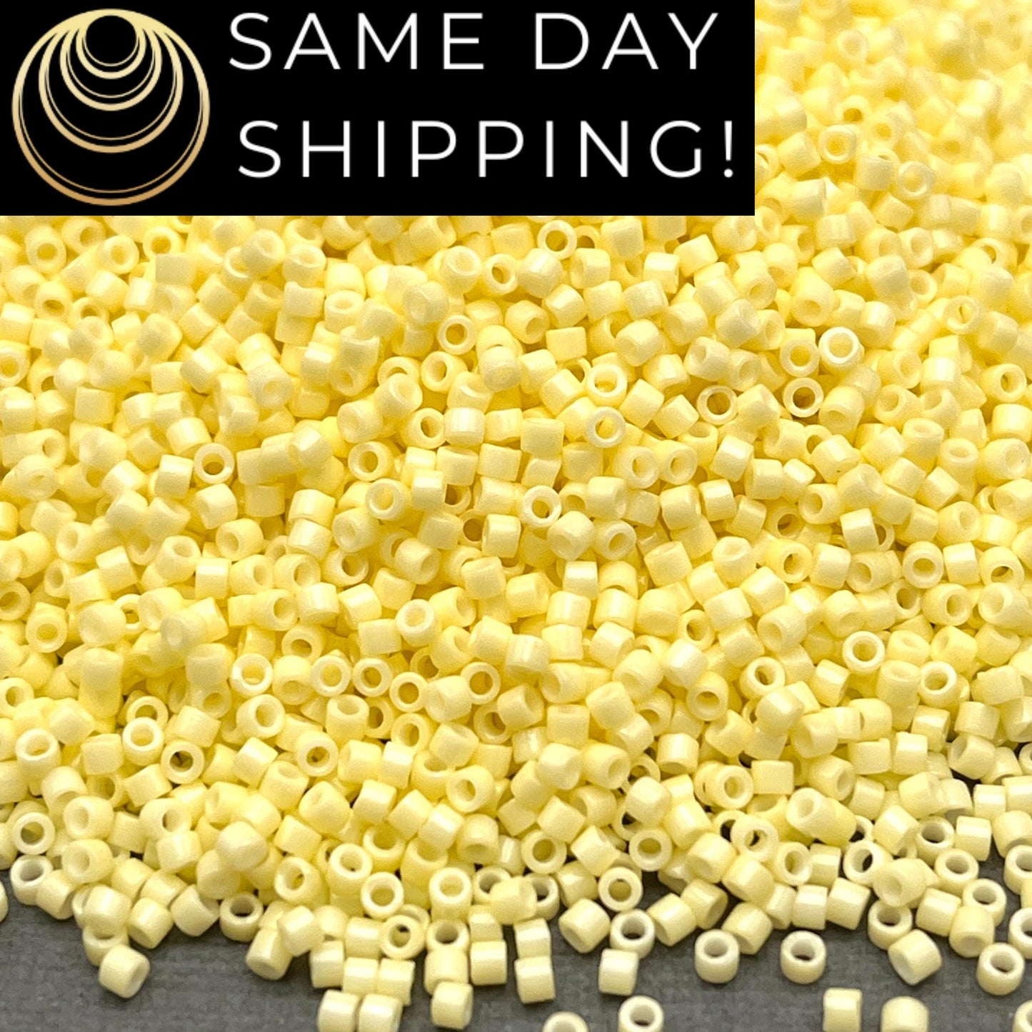 DB2101 SAME DAY SHIPPING! 1-20 Grams Miyuki 11/0 Delica Beads Duracoat Opaque Lemon Pudding -Free Container!
