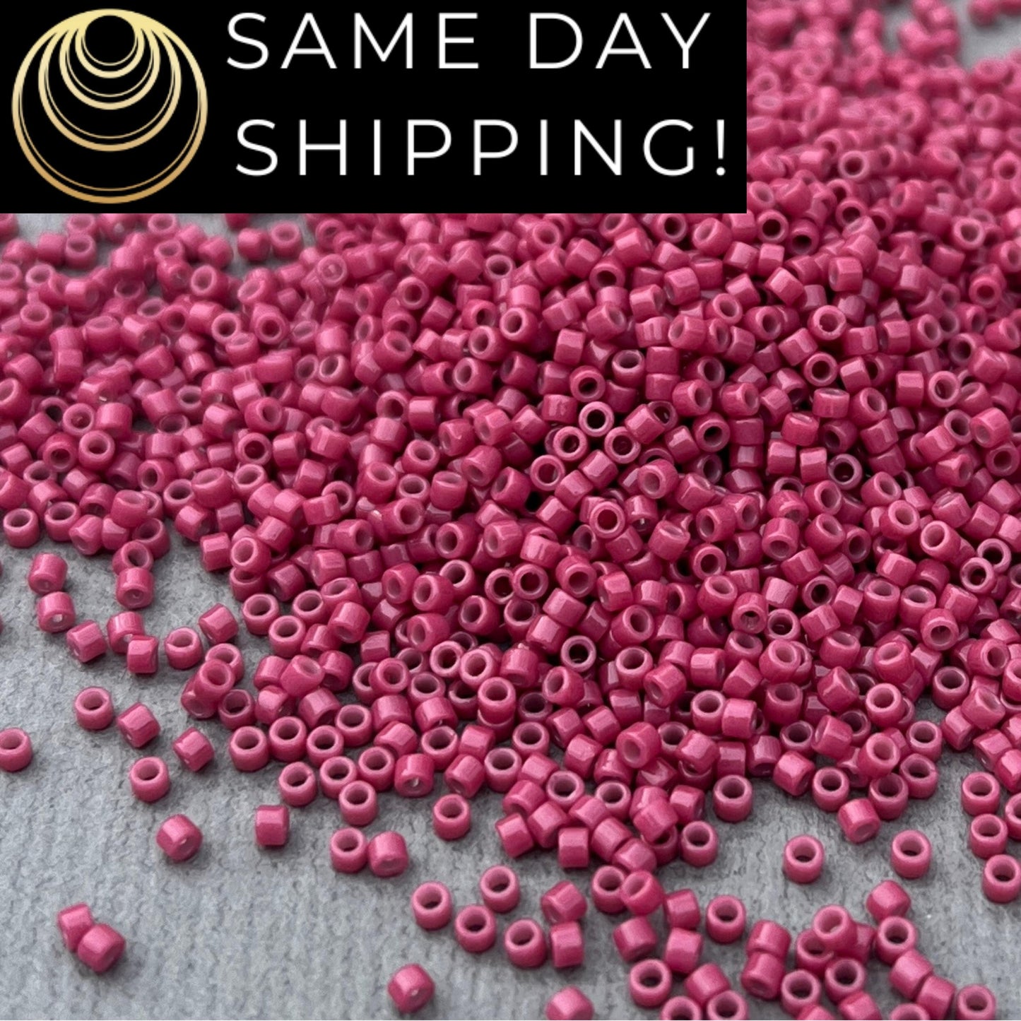 DB2353 SAME DAY SHIPPING! 1-20 Grams Miyuki 11/0 Delica Beads Duracoat Opaque Dyed Cherry Blossom, Raspberry Delica, Free Container!