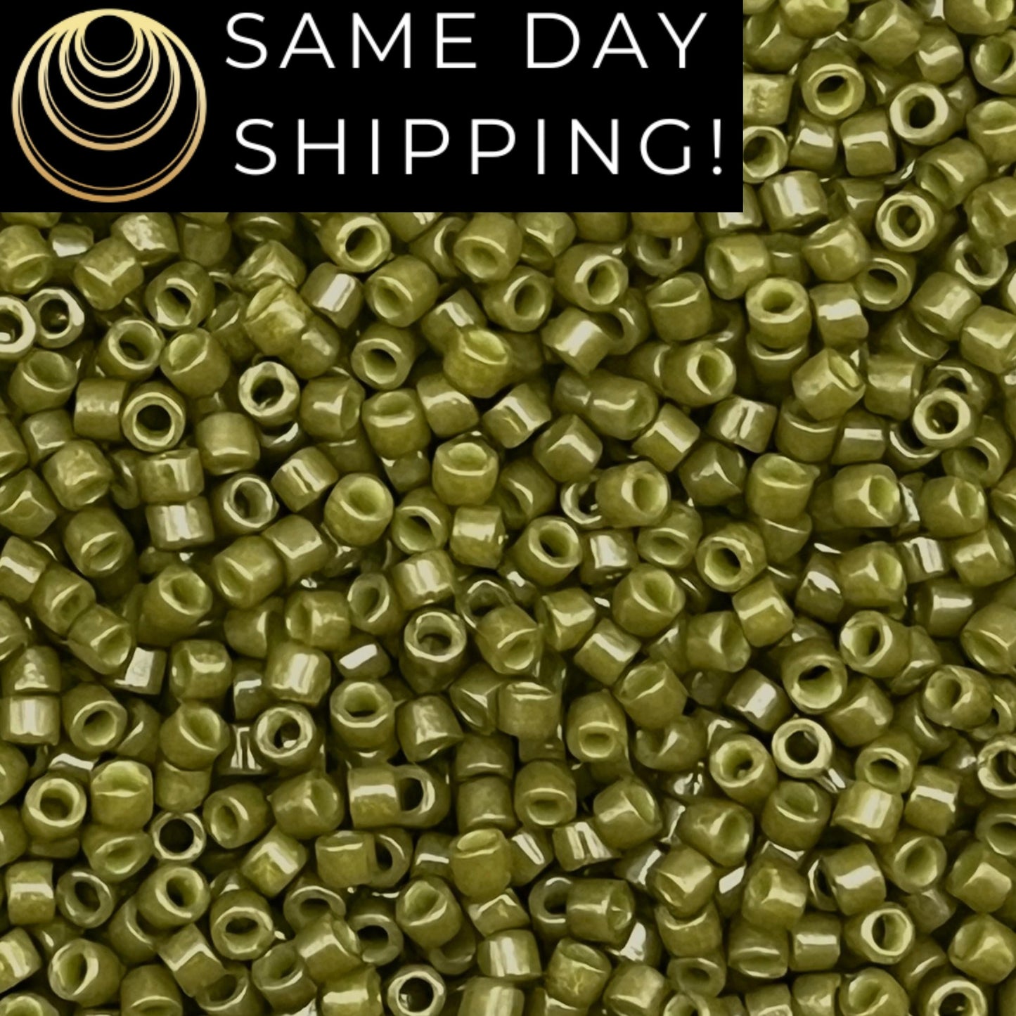 DB2357 SAME DAY SHIPPING! 1-20 Grams Miyuki 11/0 Delica Beads Duracoat Opaque Dyed Olive -Free Container!