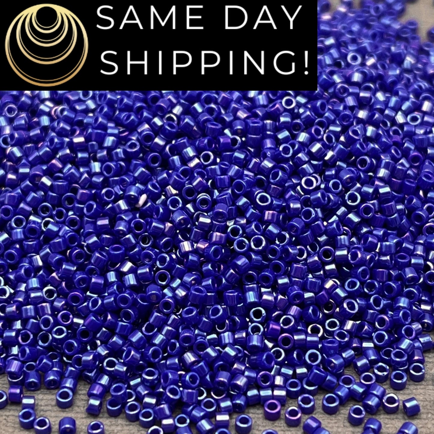 DB216 SAME DAY SHIPPING! 1-20 Grams Miyuki 11/0 Delica Beads Opaque Cobalt Blue Luster Ab-Free Container!