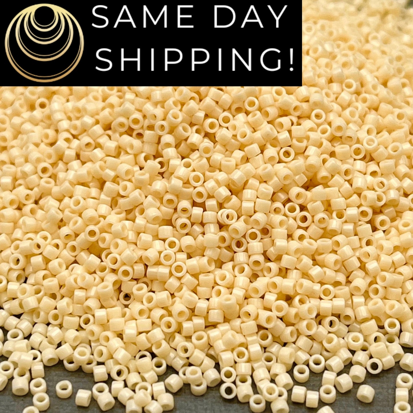 DB732 SAME DAY SHIPPING! 1-20 Grams Miyuki 11/0 Delica Beads Opaque Cream -Free Container!