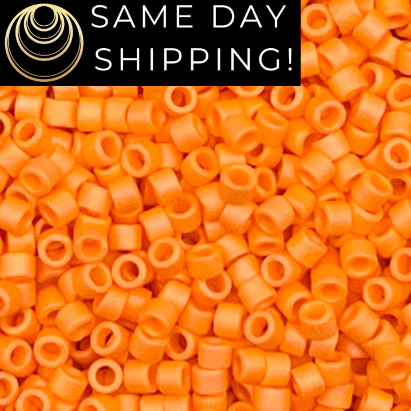 DB1593 SAME DAY Shipping! 1-20 Grams Miyuki 11/0 Delica Beads Matte Opaque Mandarin Orange AB-Free Container!