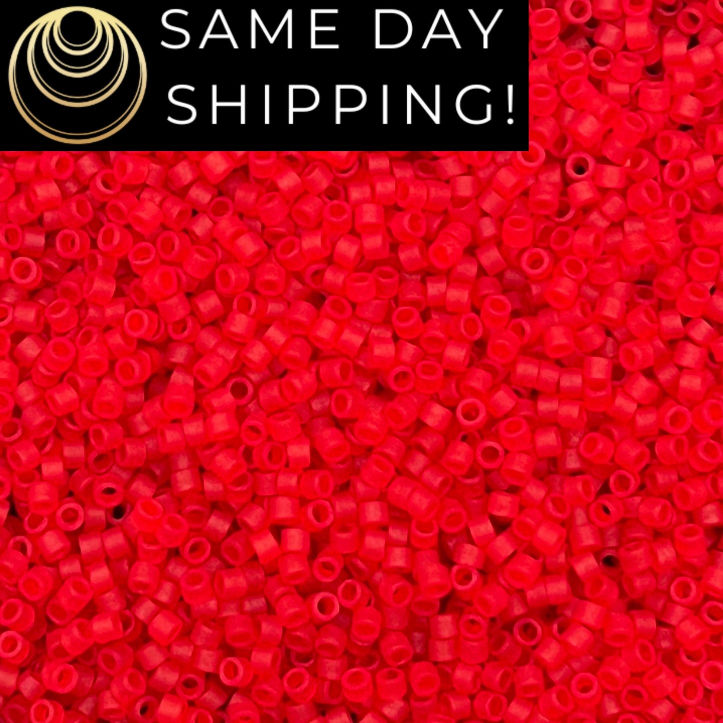 DB745 SAME DAY SHIPPING! 1-20 Grams Miyuki 11/0 Matte Transparent Red Delica Beads -Free Container!