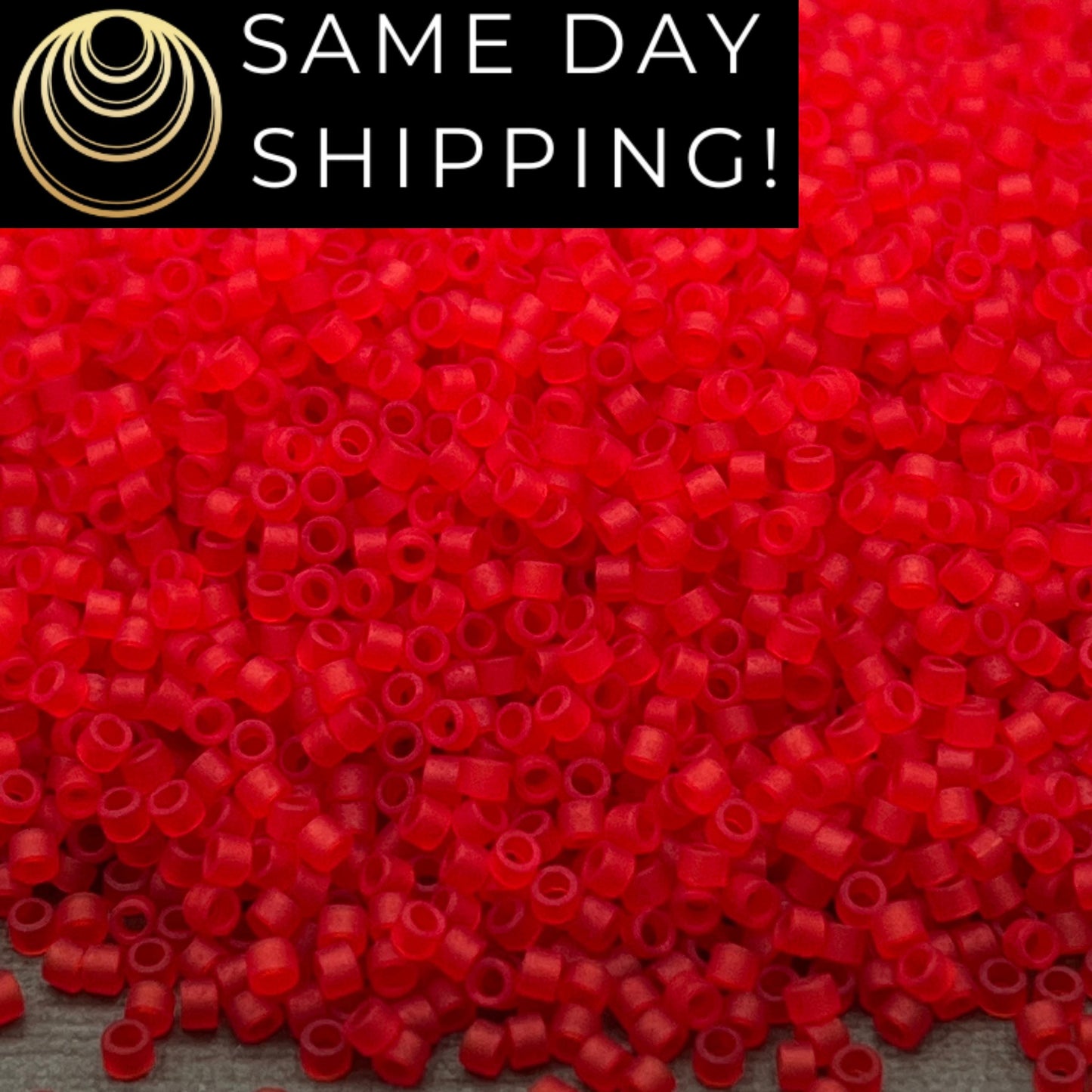 DB745 SAME DAY SHIPPING! 1-20 Grams Miyuki 11/0 Matte Transparent Red Delica Beads -Free Container!