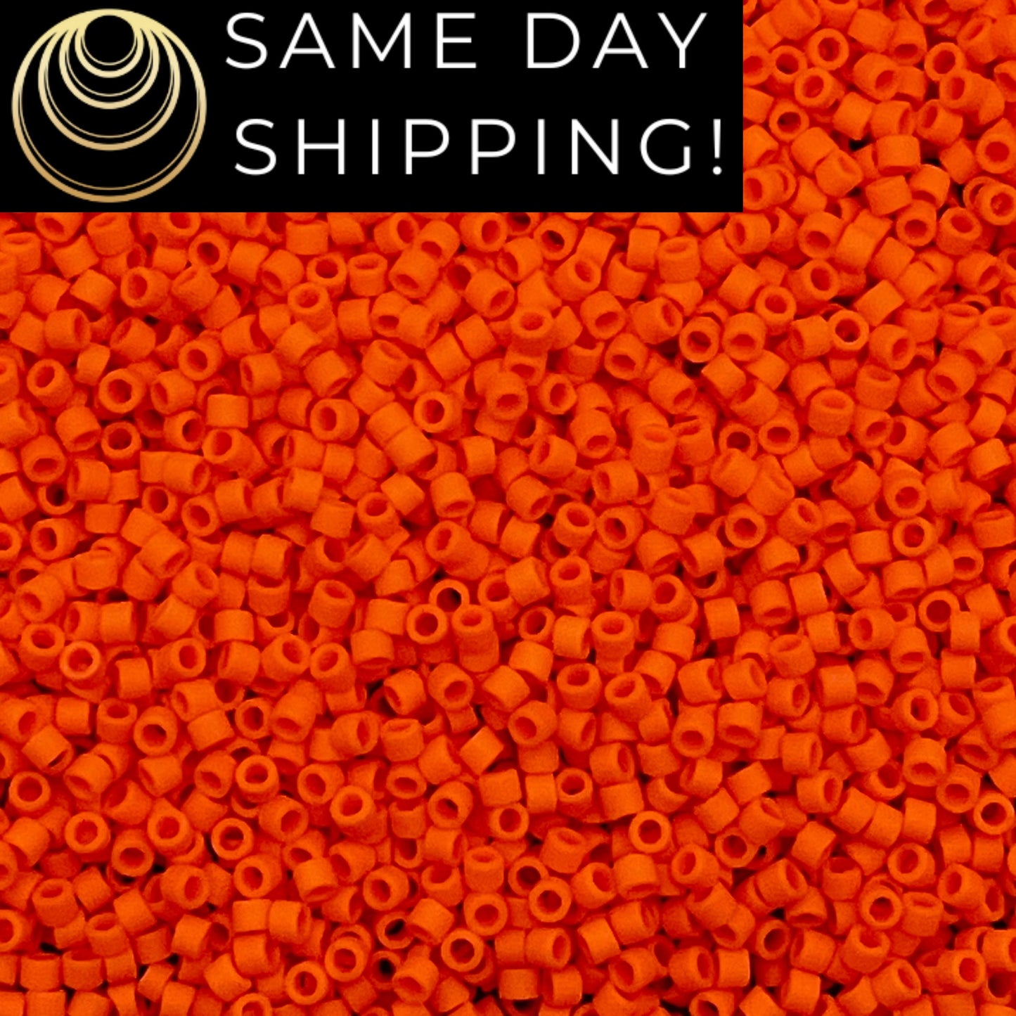 DB752 SAME DAY SHIPPING! 1-20 Grams Miyuki 11/0 Matte Opaque Orange Delica Beads -Free Container!