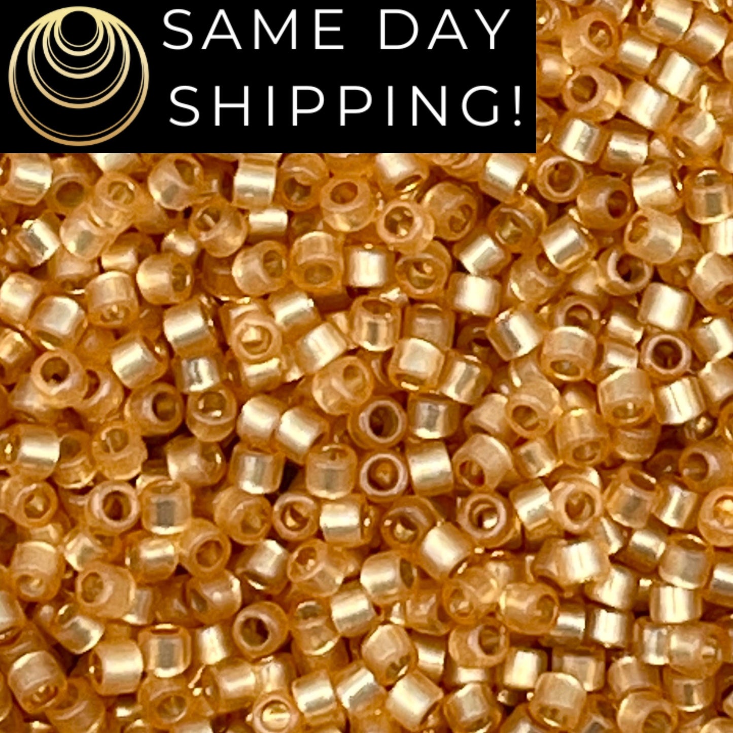 DB2171 SAME DAY SHIPPING! 1-20 Grams Miyuki 11/0 Duracoat Silver Lined Matte Gold Delica Beads-Free Container!