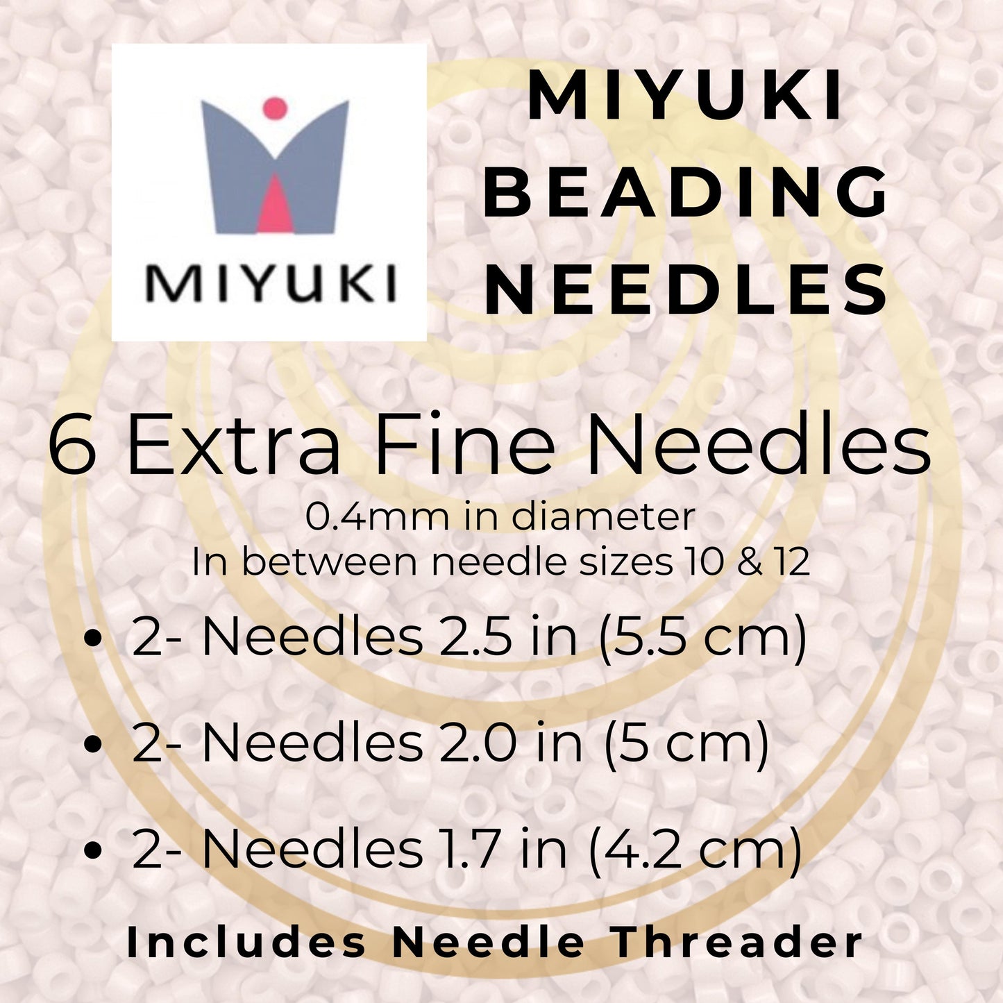 Miyuki Extra Fine Beading Needles Package of 6 SAME DAY SHIPPING!