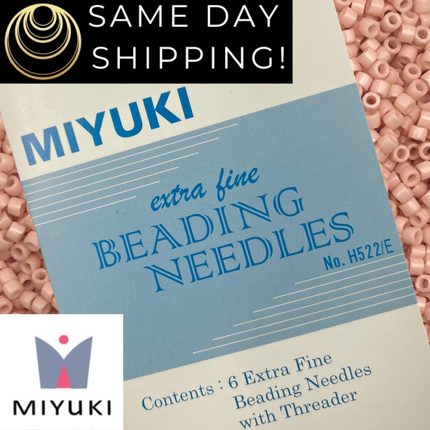 Miyuki Extra Fine Beading Needles Package of 6 SAME DAY SHIPPING!