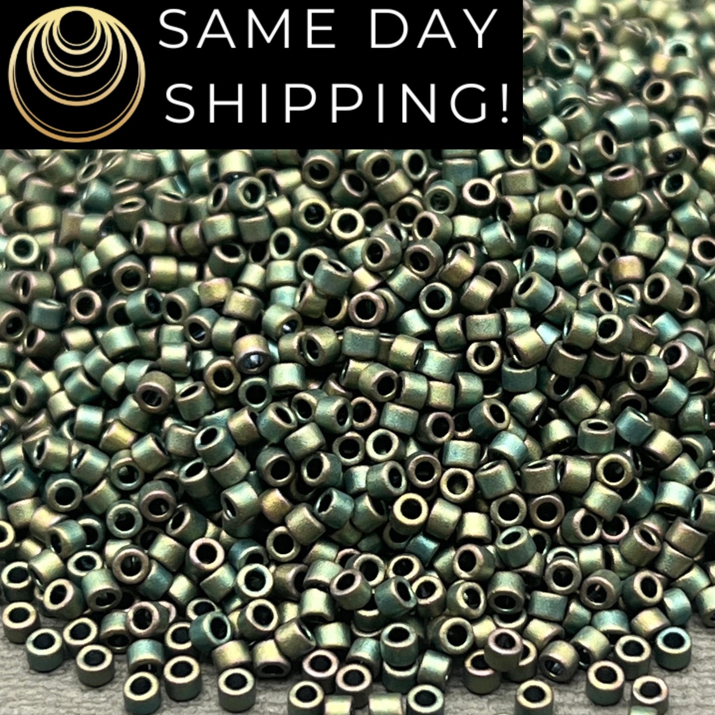 DB324 SAME DAY SHIPPING! 1-20 Grams Miyuki 11/0 Delica Beads Matte Metallic Patina Iris-Free Container!