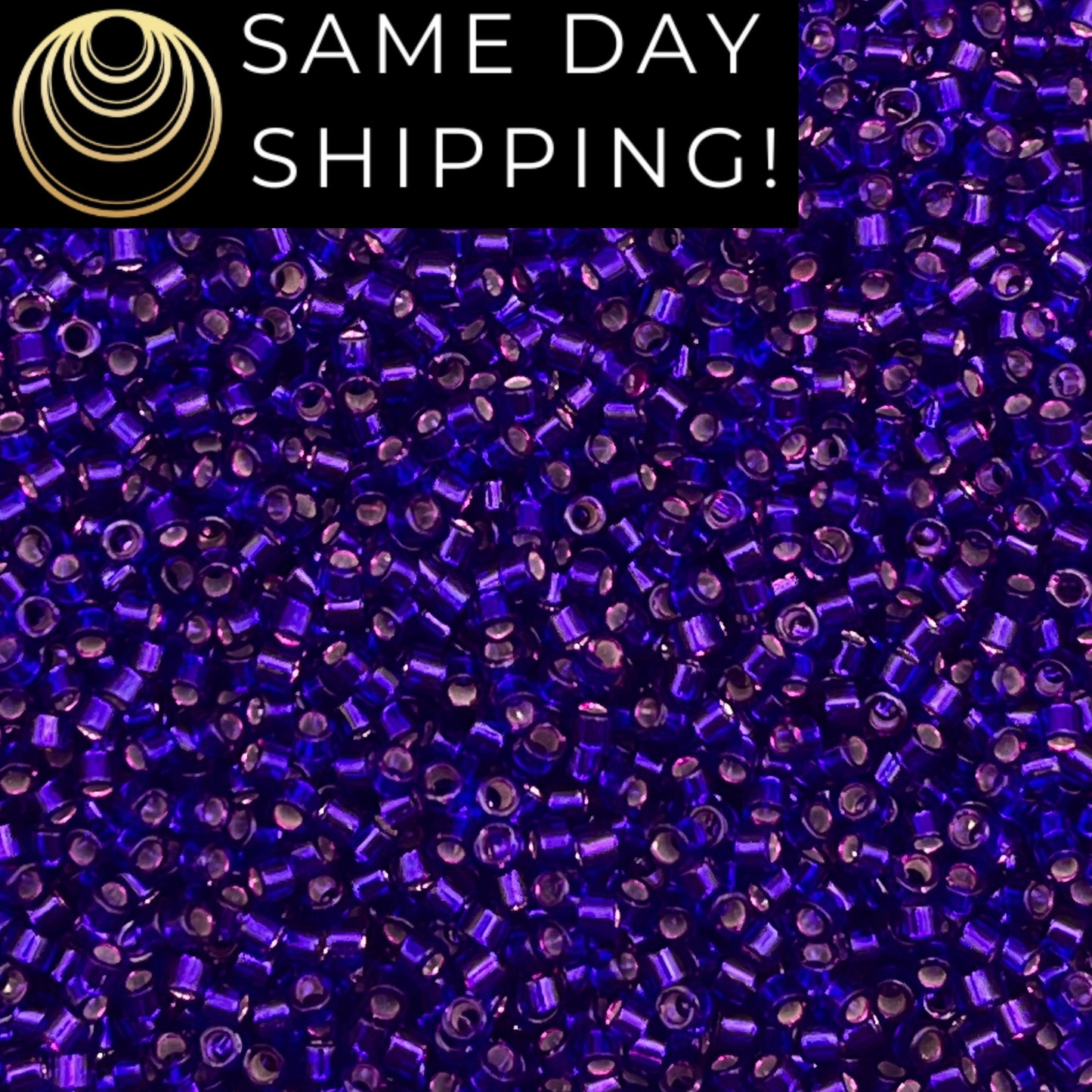 DB610 SAME DAY SHIPPING! 1-20 Grams Miyuki 11/0 Delica Beads Dyed Silver Lined Dark Violet -Free Container!