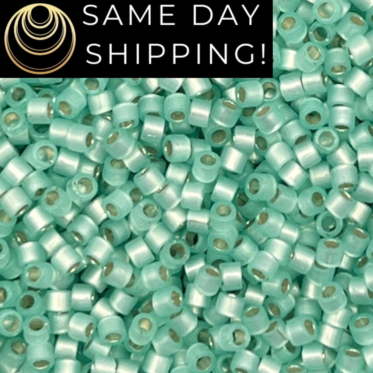 DB626 SAME DAY SHIPPING! 1-20 Grams Miyuki 11/0 Delica Beads Dyed Light Aqua Green Silver Lined Alabaster-Free Container!
