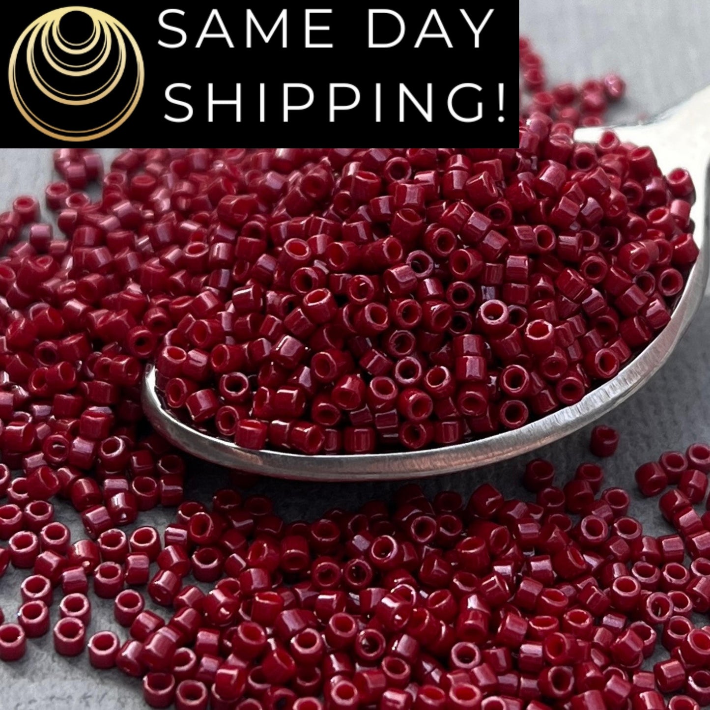 DB654 SAME DAY SHIPPING! 1-20 Grams, Miyuki 11/0 Delica Beads Dyed Opaque Cranberry Dark Red Beads Wine Beads, Free Container!