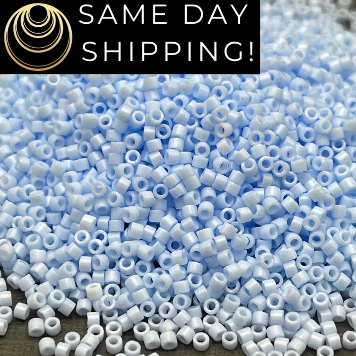 DB1497 SAME DAY SHIPPING! 1-20 Grams Miyuki 11/0 Delica Beads Opaque Light Sky Blue -Free Container!