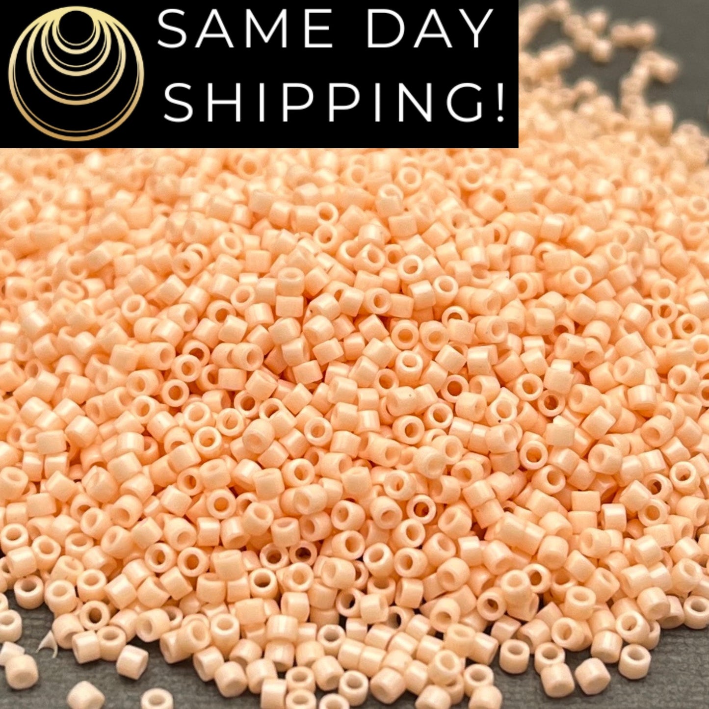DB1492 1-20 Grams Miyuki 11/0 Delica Beads Opaque Light Peach-Free Container!