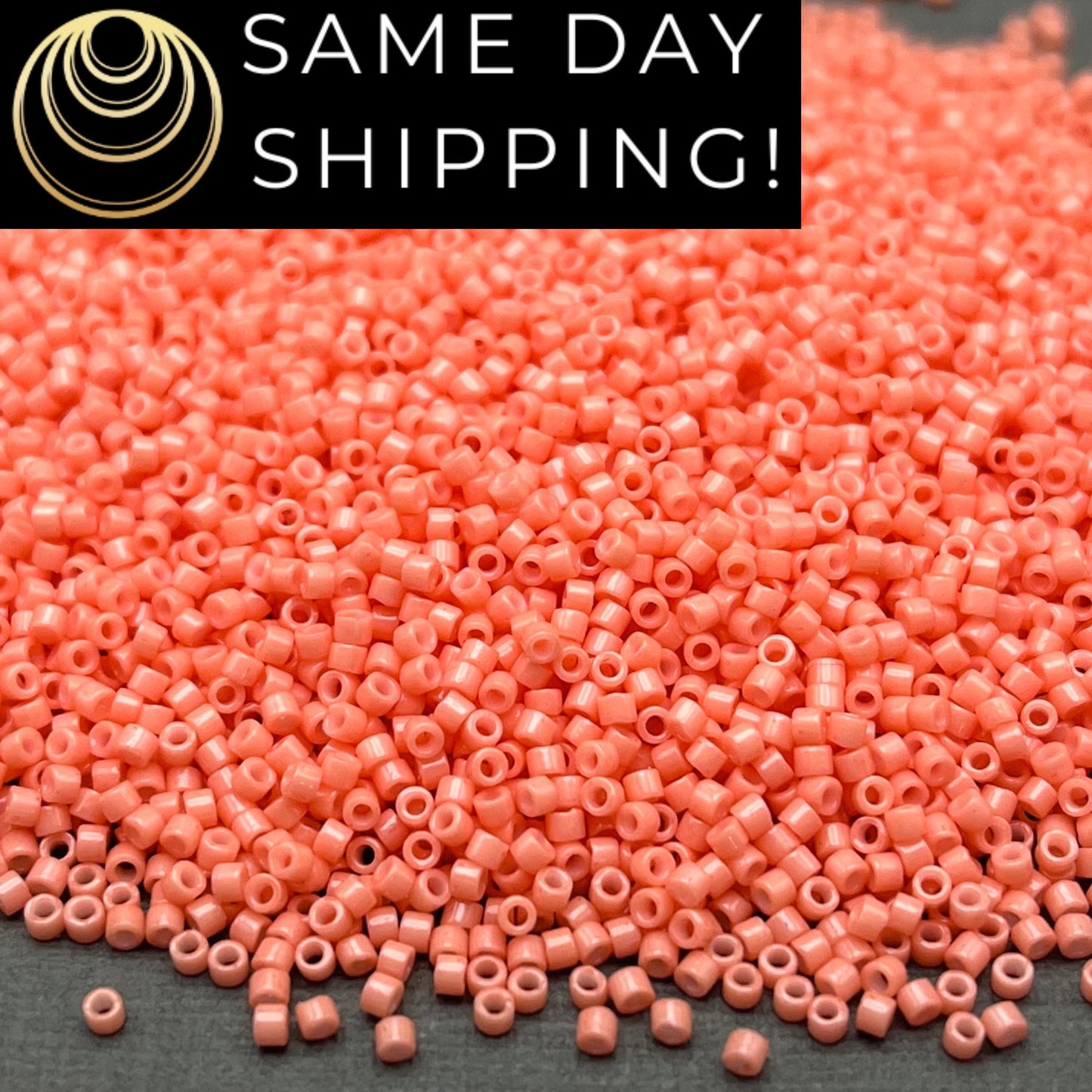 DB2112 SAME DAY SHIPPING! 1-20 Grams Miyuki 11/0 Delica Beads Duracoat Opaque Dark Salmon -Free Container!