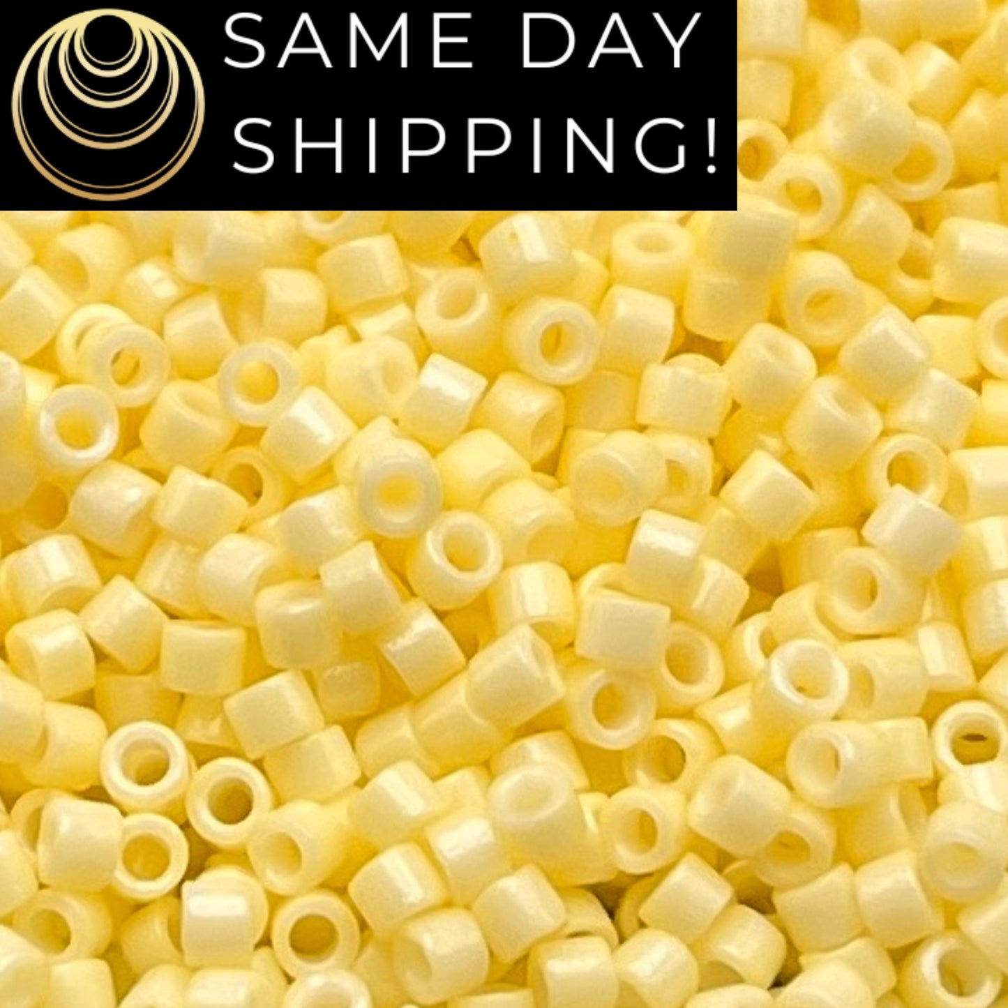 DB2101 SAME DAY SHIPPING! 1-20 Grams Miyuki 11/0 Delica Beads Duracoat Opaque Lemon Pudding -Free Container!