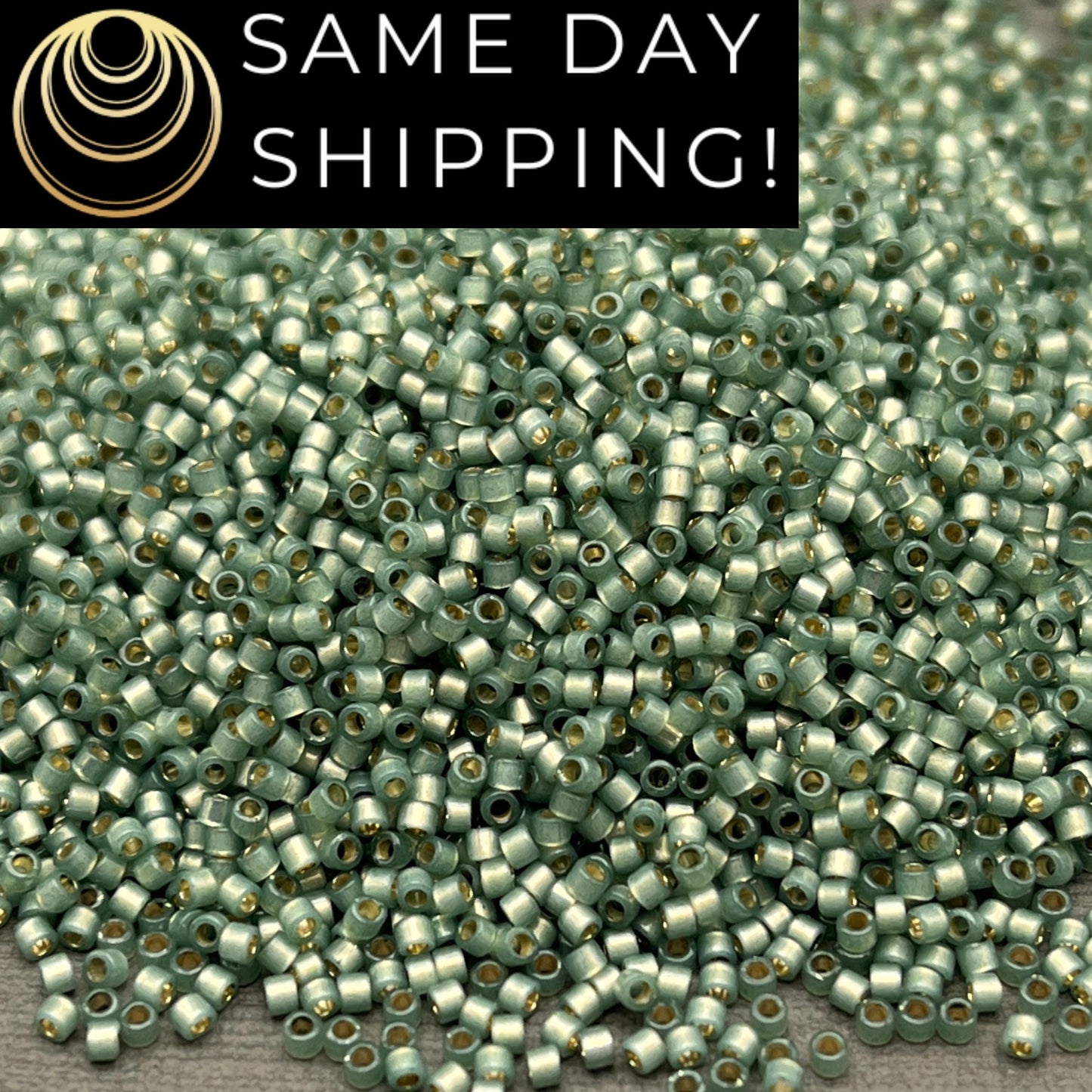 DB2190 SAME DAY SHIPPING! 1-20 Grams Miyuki 11/0 Delica Beads Laurel Semi-Frosted, Silver-Lined Duracoat-Free Container!