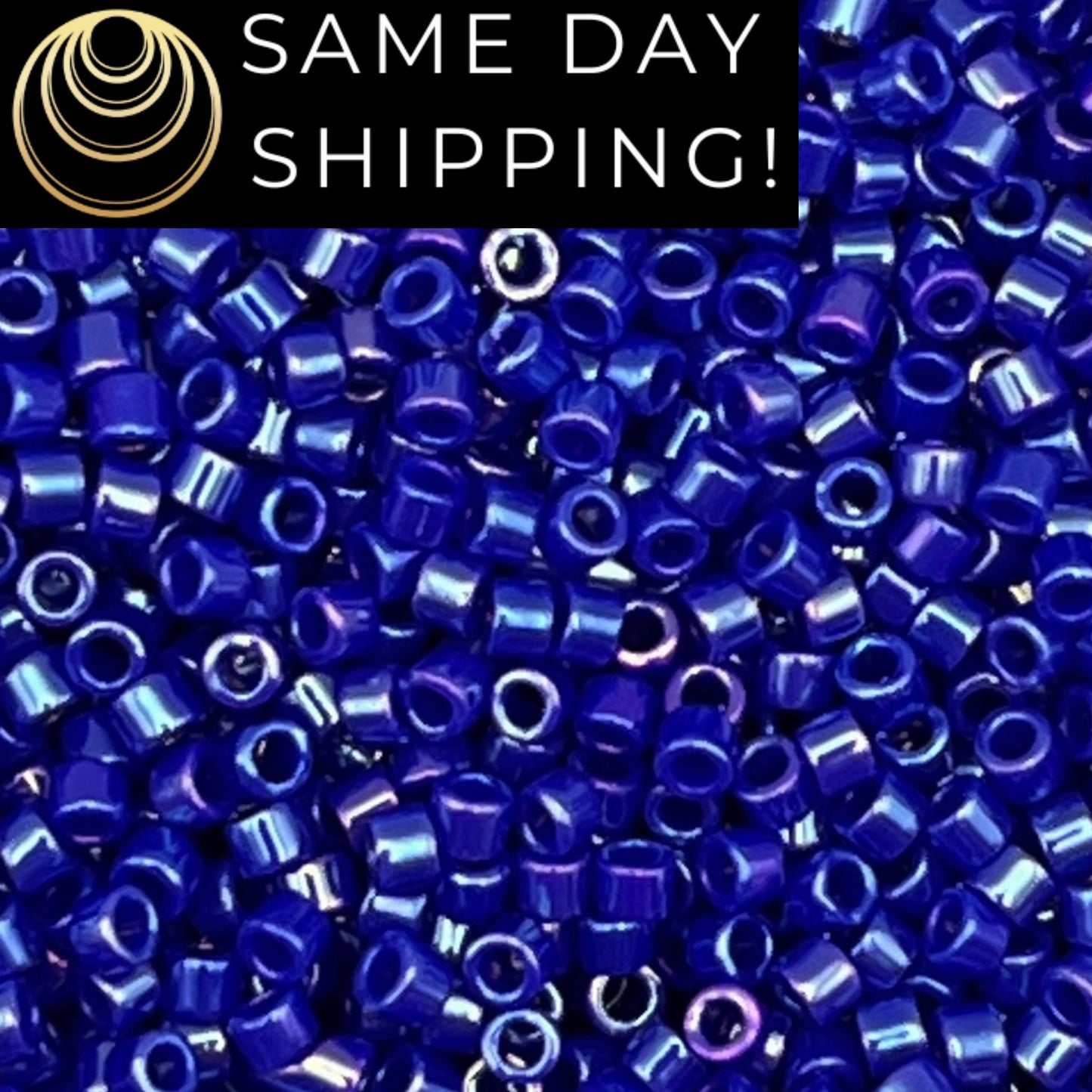 DB216 SAME DAY SHIPPING! 1-20 Grams Miyuki 11/0 Delica Beads Opaque Cobalt Blue Luster Ab-Free Container!