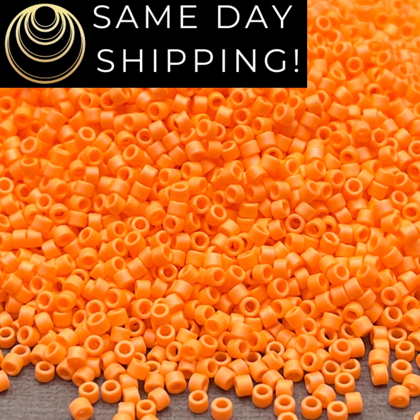 DB1593 SAME DAY Shipping! 1-20 Grams Miyuki 11/0 Delica Beads Matte Opaque Mandarin Orange AB-Free Container!