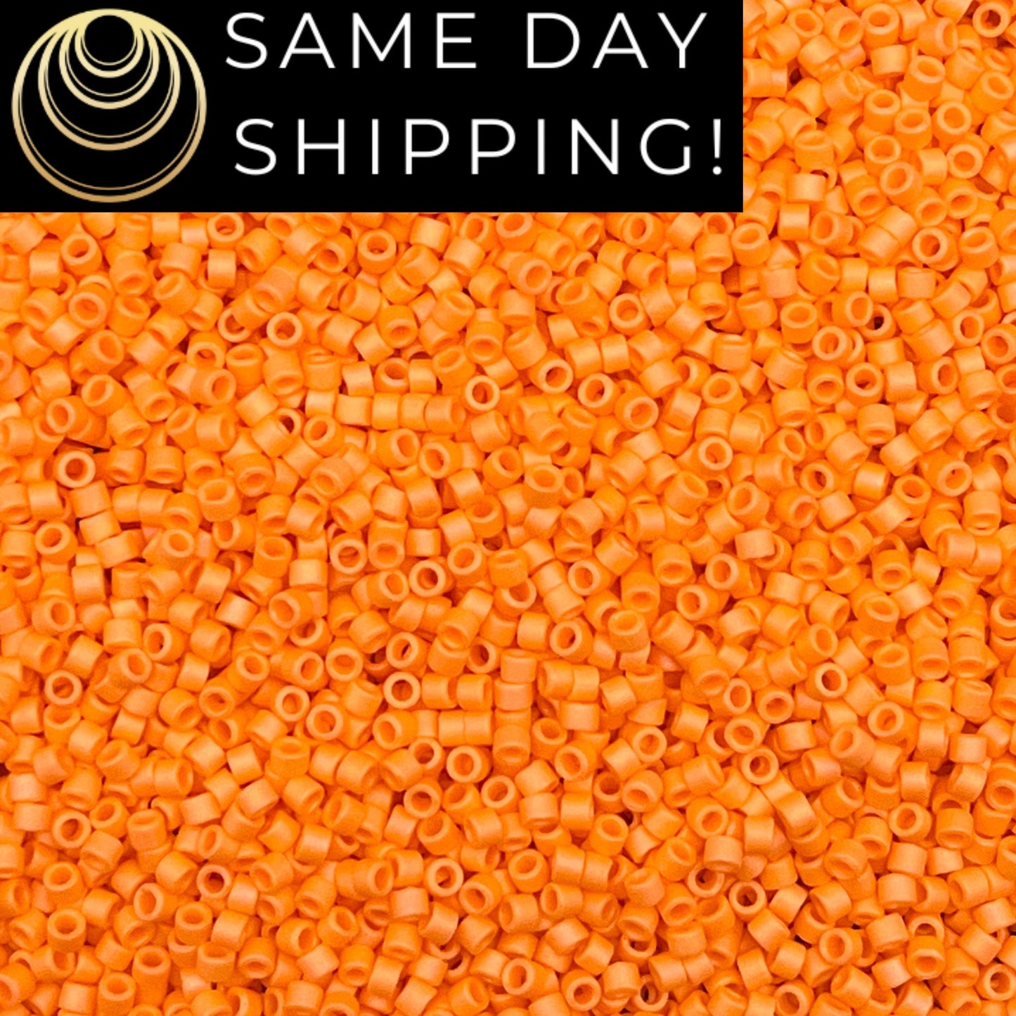 DB1593 SAME DAY Shipping! 1-20 Grams Miyuki 11/0 Delica Beads Matte Opaque Mandarin Orange AB-Free Container!