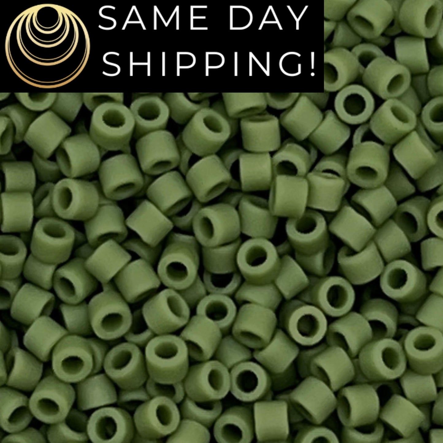 DB1585 SAME DAY SHIPPING! 1-20 Grams Miyuki 11/0 Delica Beads Matte Opaque Avocado Green -Free Container!