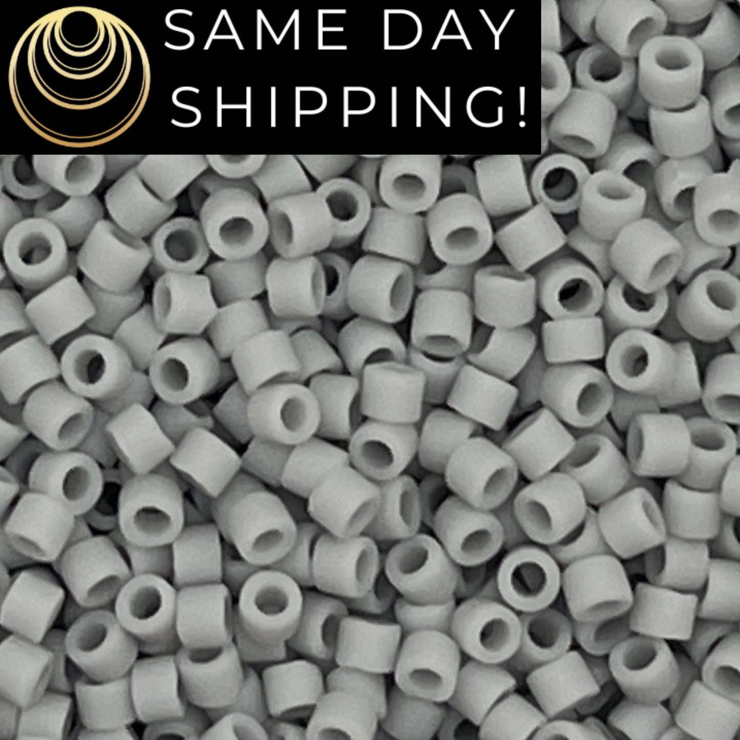DB1589 SAME DAY SHIPPING! 1-20 Grams Miyuki 11/0 Delica Beads Matte Opaque Ghost Gray -Free Container!