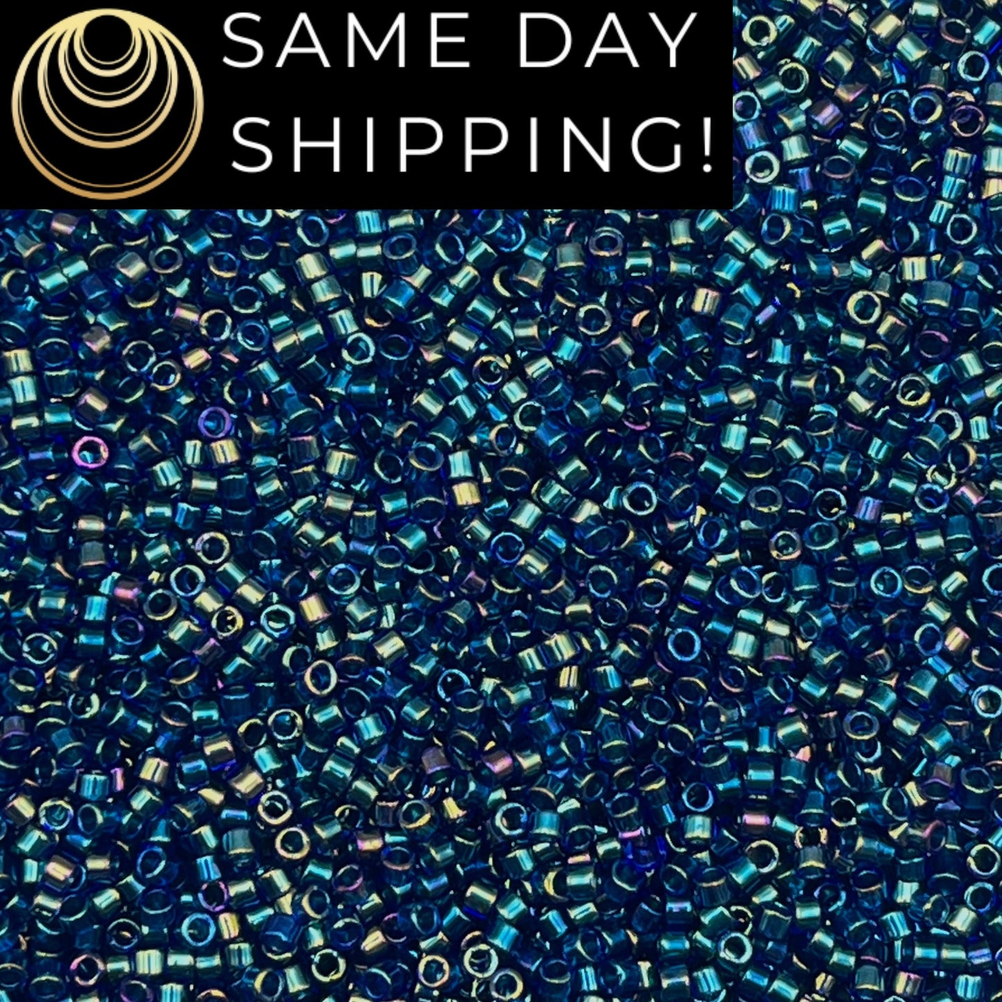 DB1763 SAME DAY SHIPPING! 1-20 Grams Miyuki 11/0 Delica Beads Emerald Lined Cobalt Blue -Free Container!