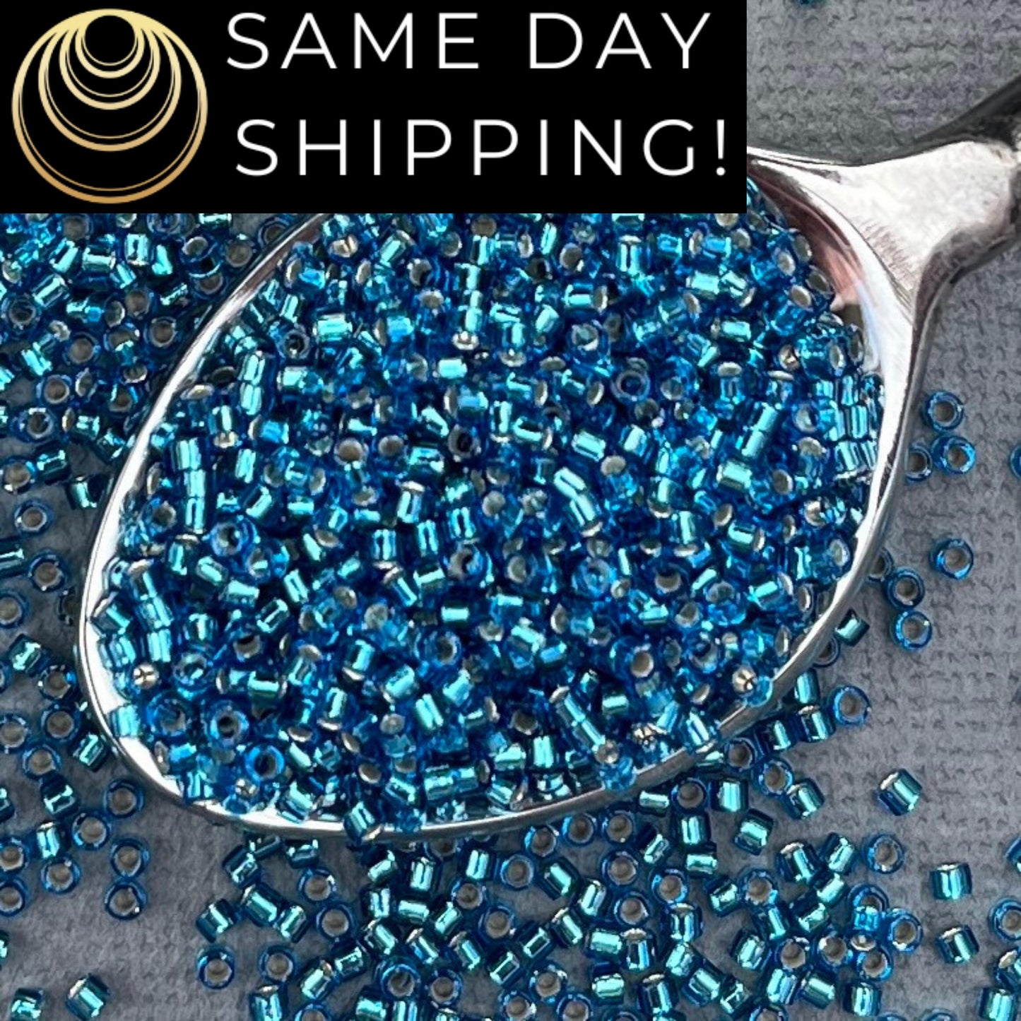 DB149 SAME DAY SHIPPING! 1-20 Grams Miyuki 11/0 Delica Beads Silver Lined Capri Blue Cylinder Beads, Seed Beads, Free Container!