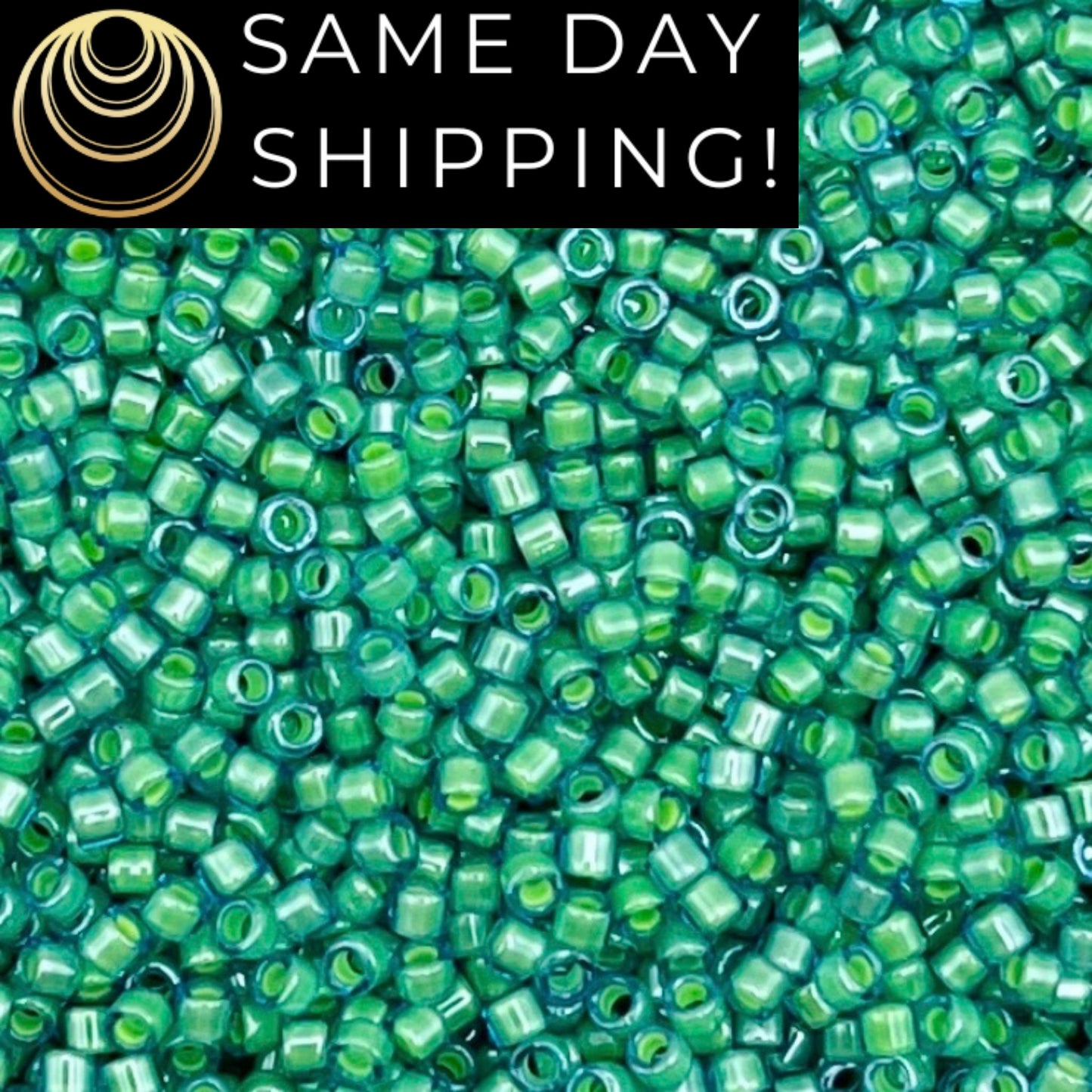 DB2053 SAME DAY SHIPPING! 1-20 Grams Miyuki 11/0 Delica Beads Luminous Mermaid Green, Cylinder Seed Bead, Sea Green Free Container!