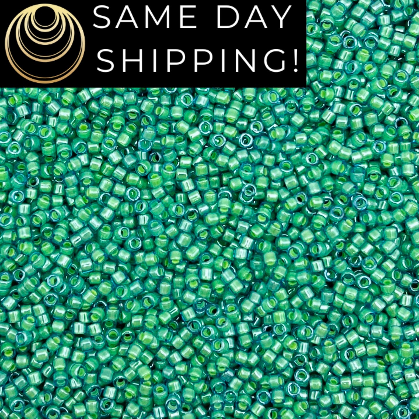 DB2053 SAME DAY SHIPPING! 1-20 Grams Miyuki 11/0 Delica Beads Luminous Mermaid Green, Cylinder Seed Bead, Sea Green Free Container!