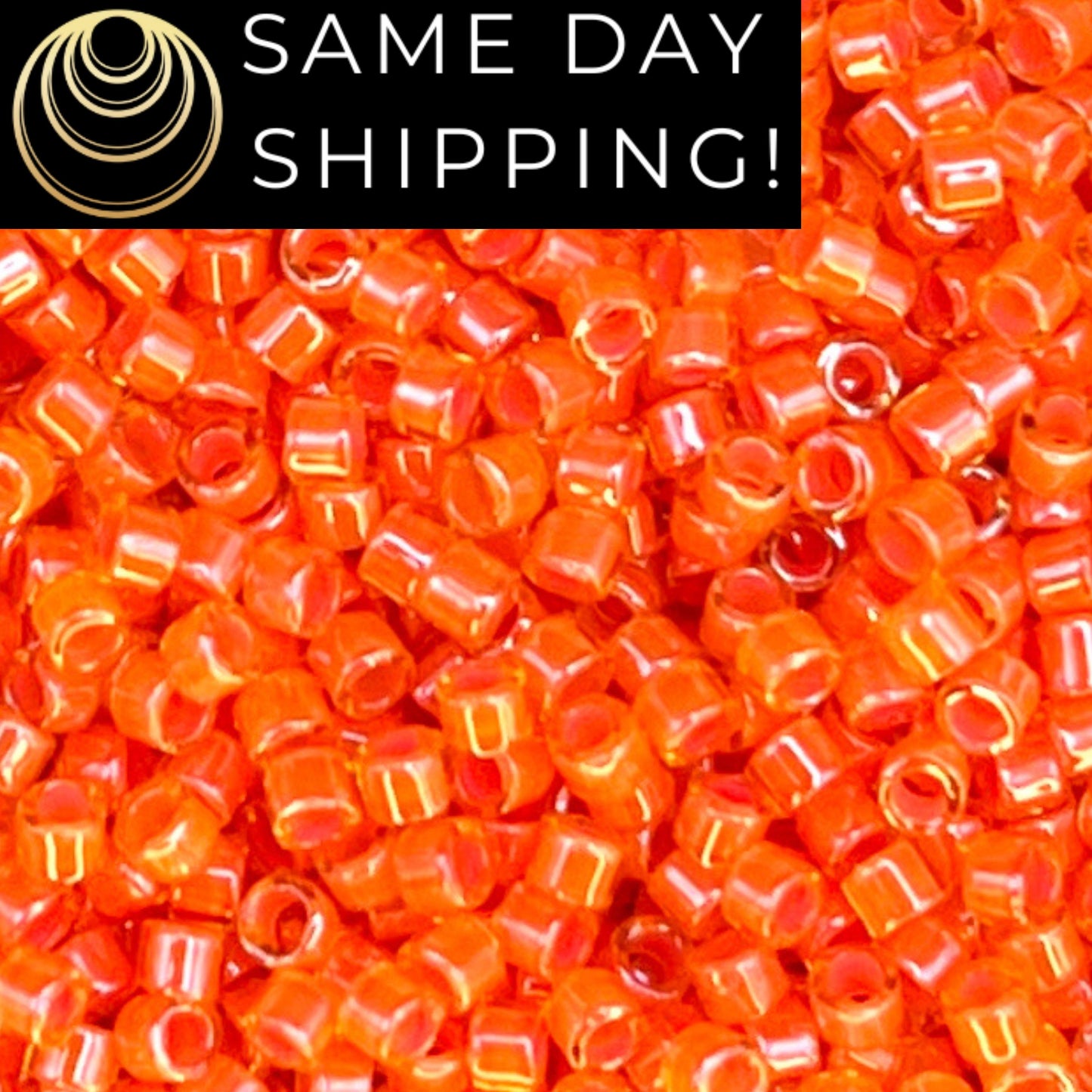DB2047 SAME DAY SHIPPING! 1-20 Grams Miyuki 11/0 Delica Beads Luminous Bittersweet Orange -Free Container!