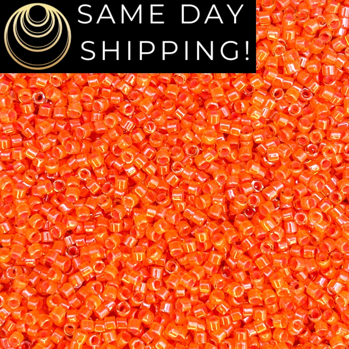 DB2047 SAME DAY SHIPPING! 1-20 Grams Miyuki 11/0 Delica Beads Luminous Bittersweet Orange -Free Container!